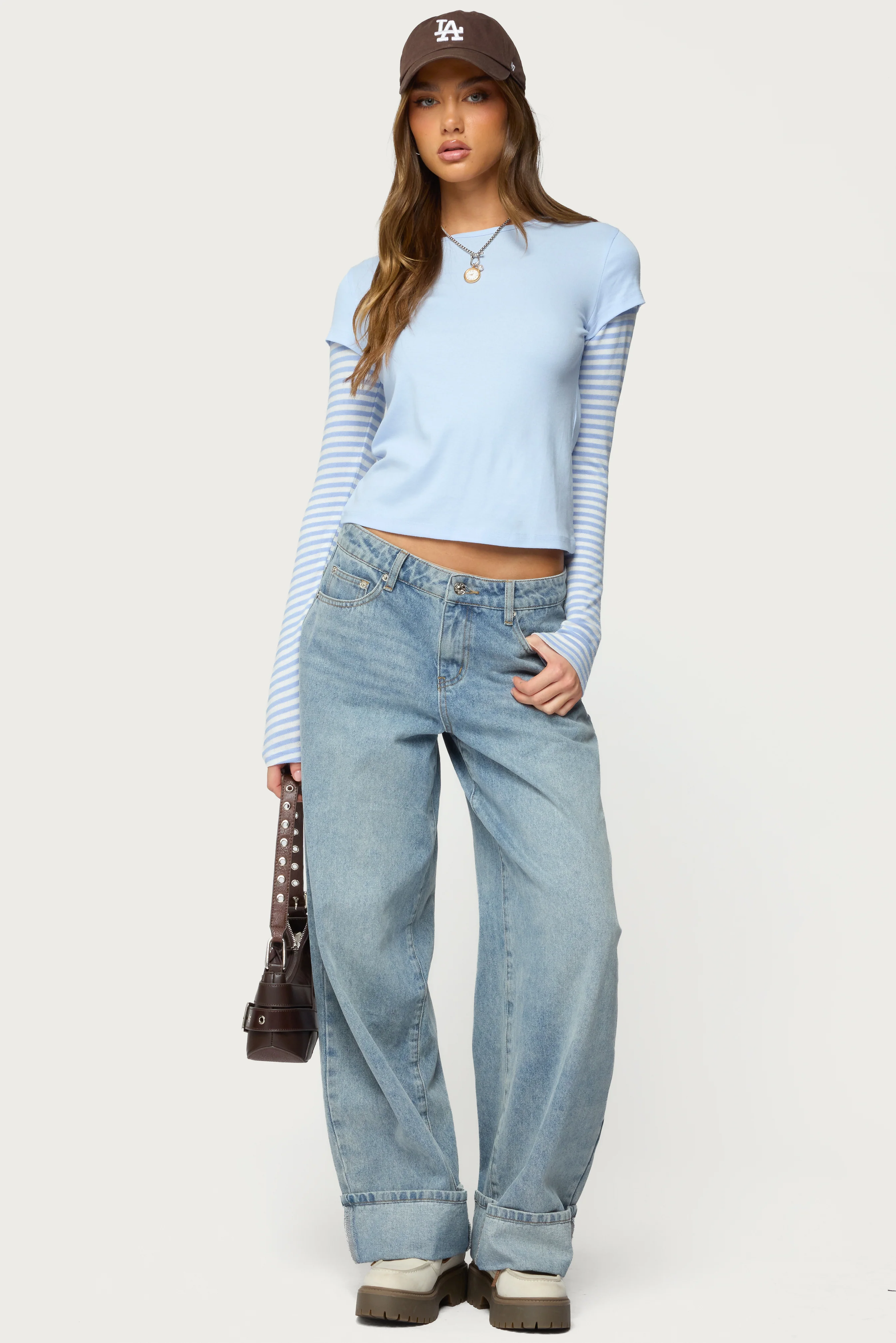 Stripey Layered Long Sleeve T Shirt