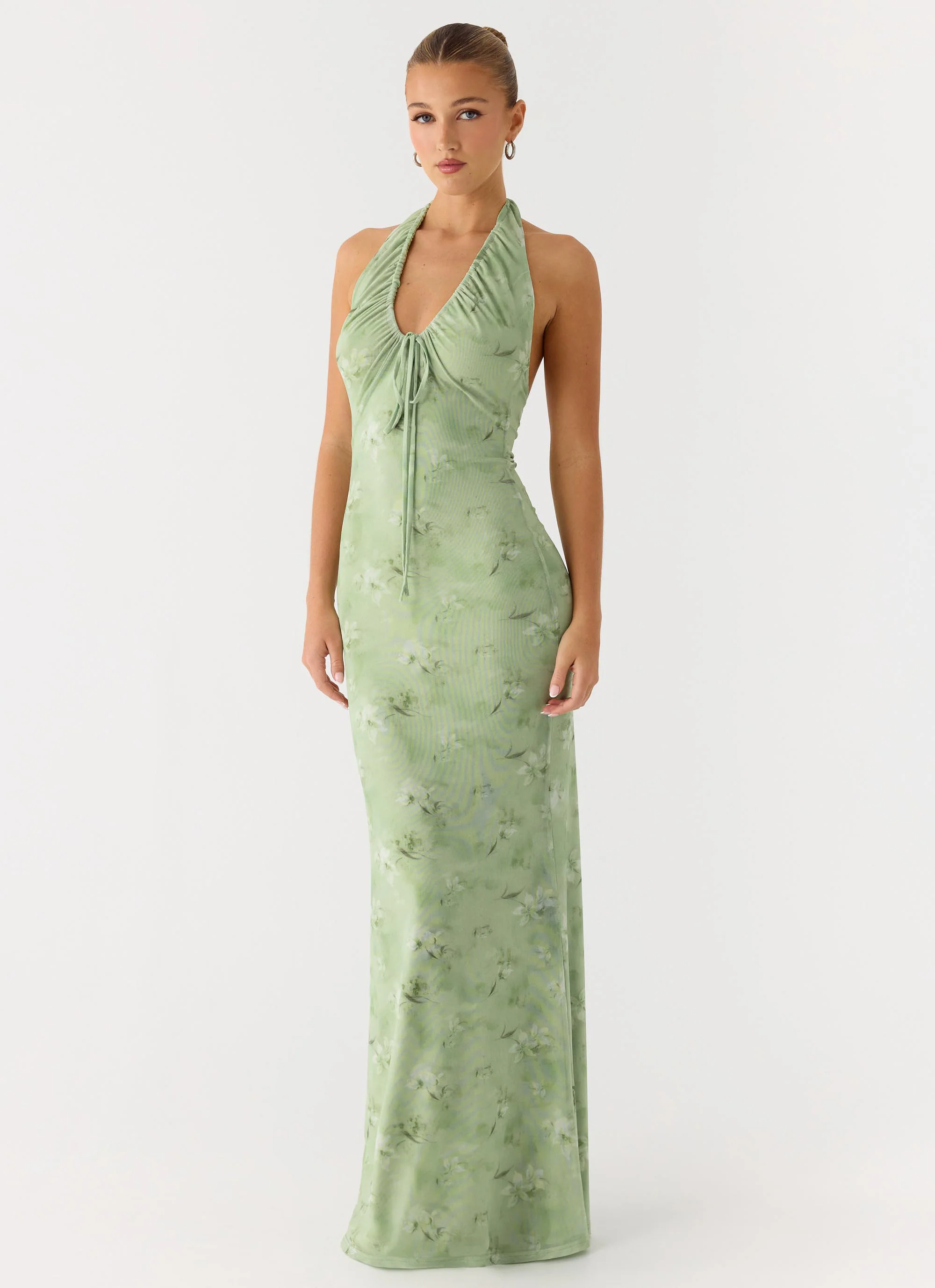 Ask You Twice Maxi Dress - Blurred Lime