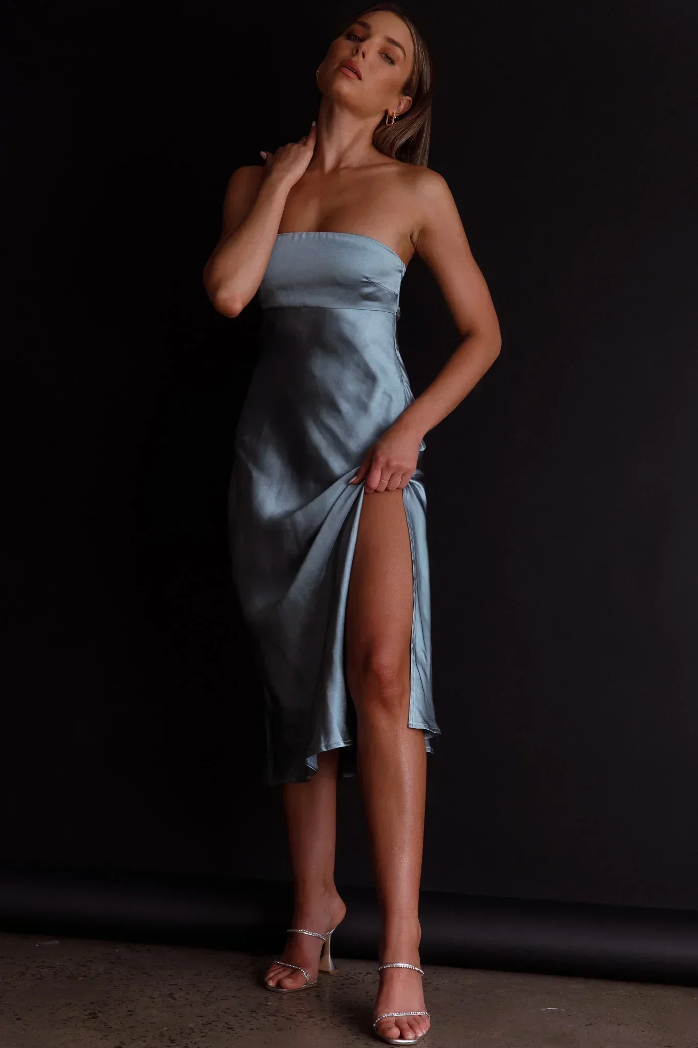 Ladies' Night Cowl Back Midi Dress Seafoam