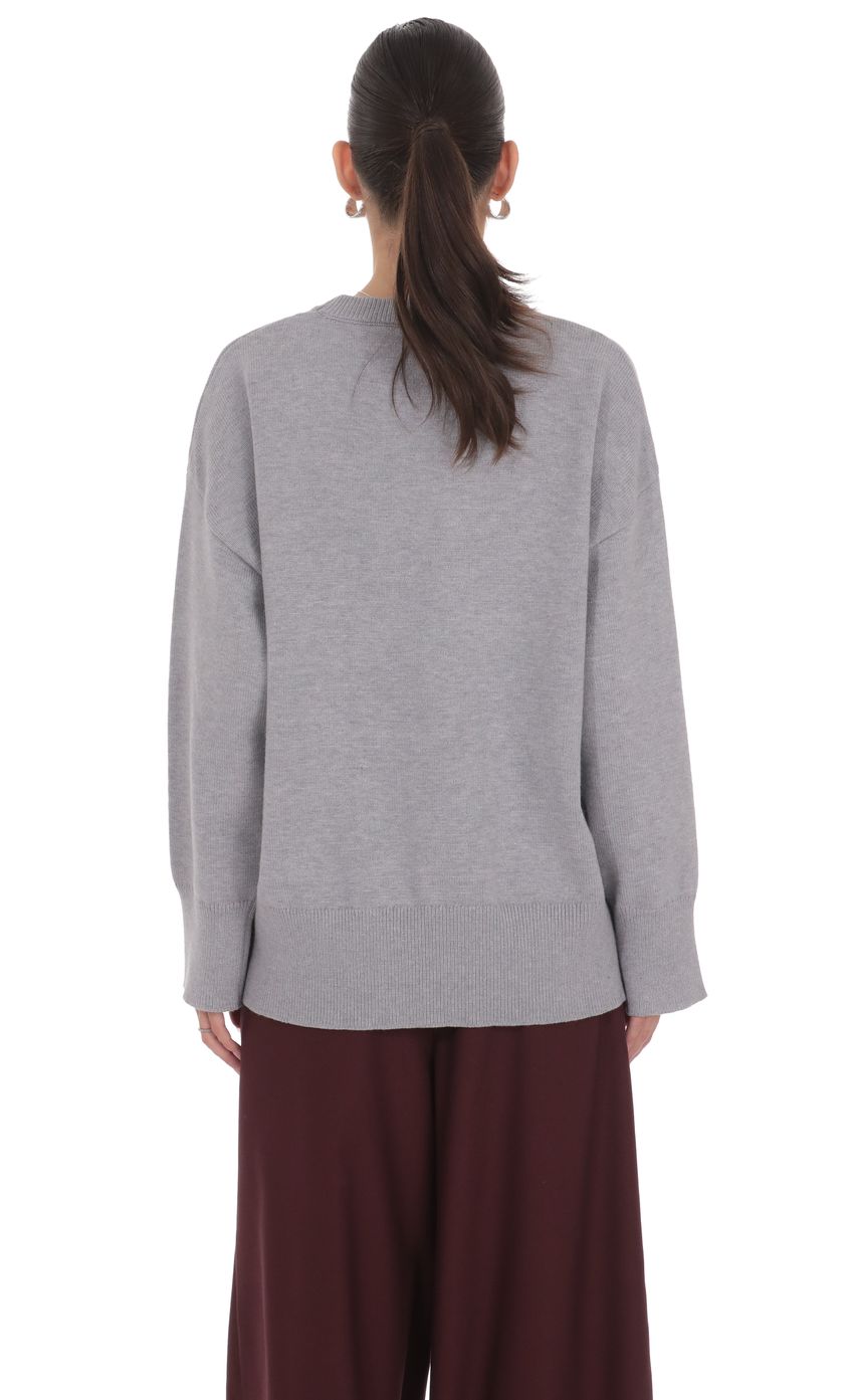 Oversized Knit Jumper in Gray