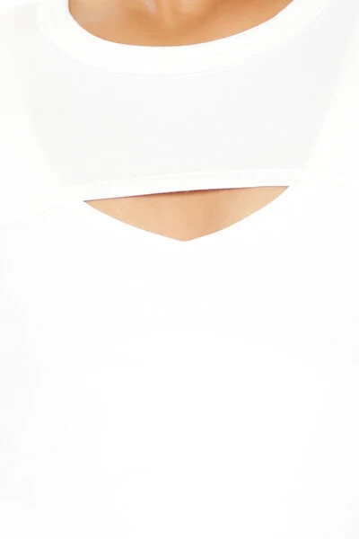 Layered Cutout Cropped Tee