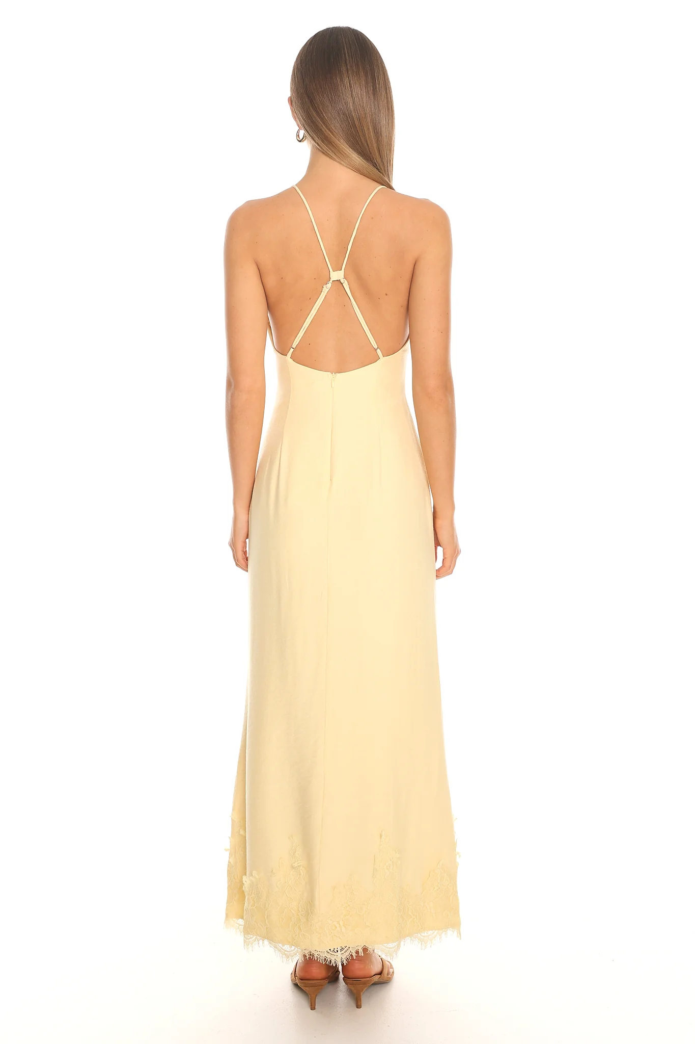 Soleil Lace Maxi Dress Butter - luluinthesky