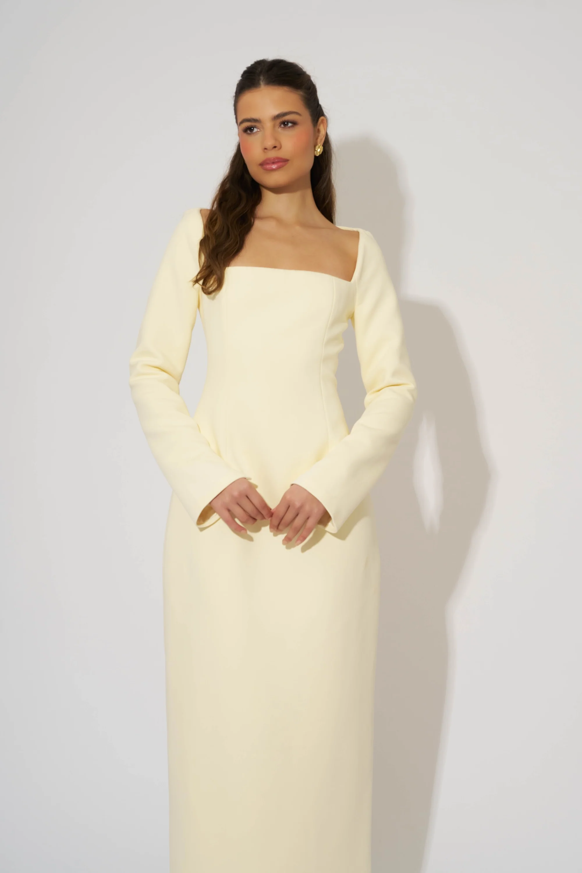 Framed Neckline Maxi Dress
