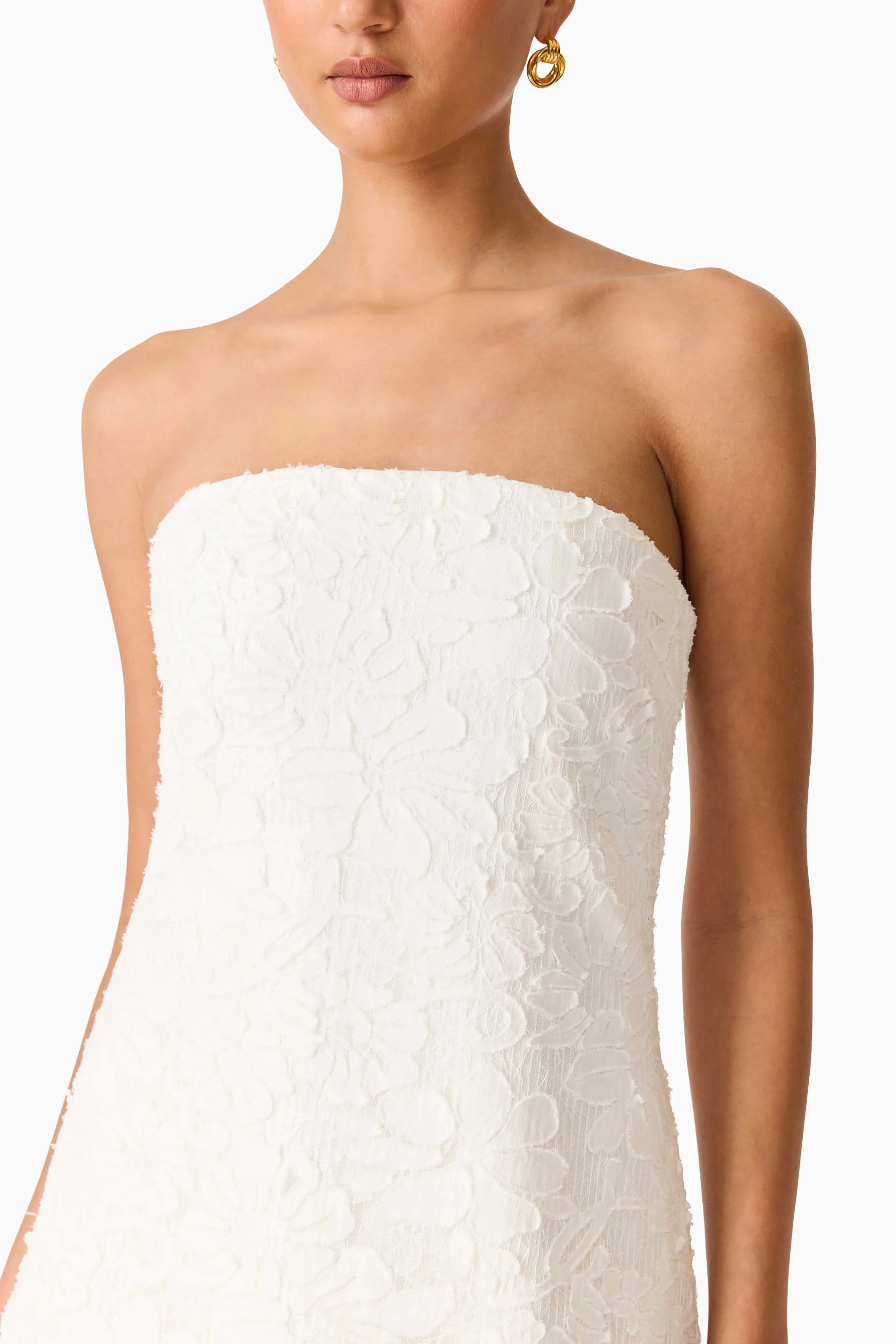 Edelie Strapless Mini Dress in White