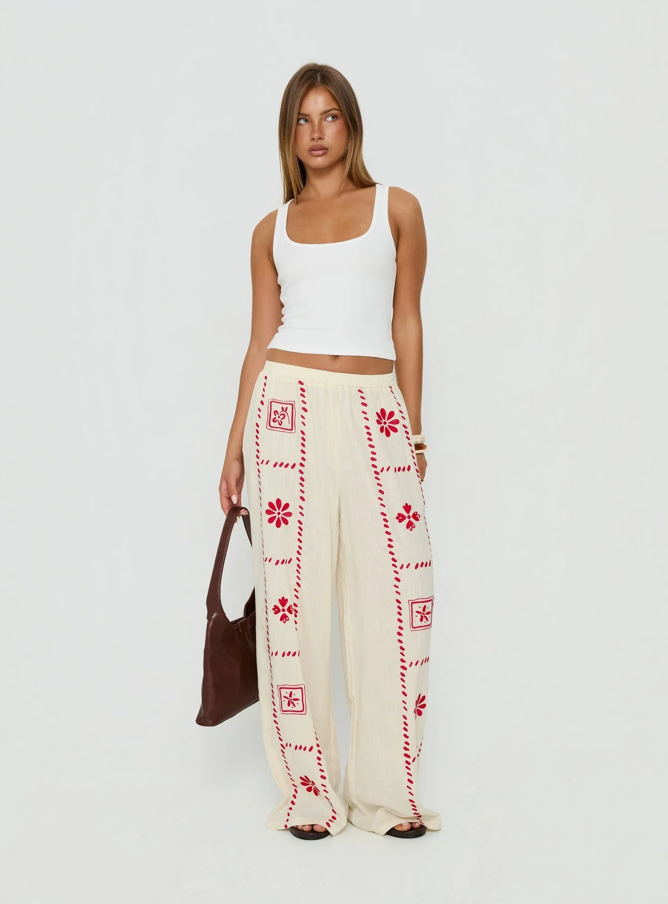 Grazia Pants Cream / Red
