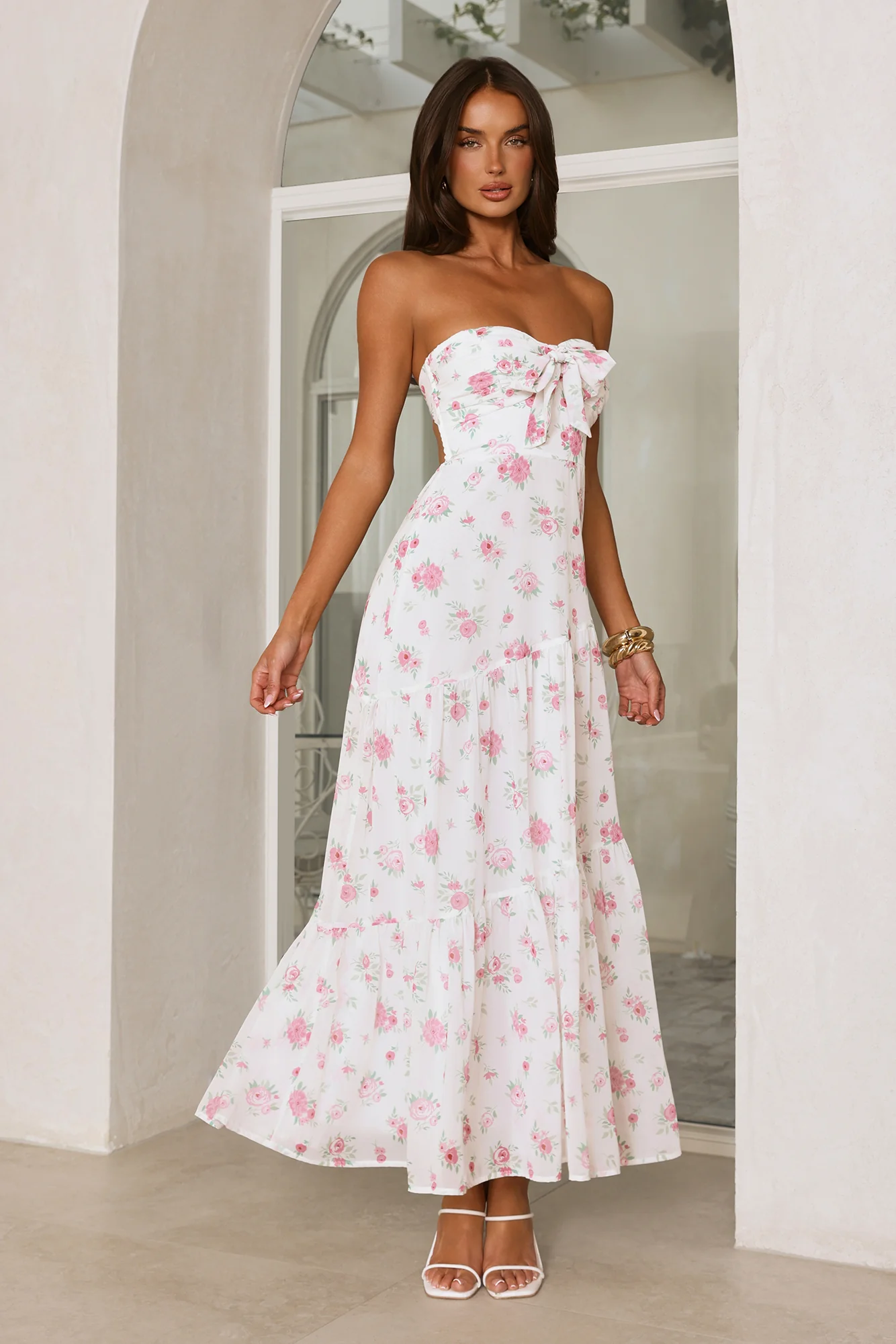 Her Style Diary Strapless Maxi Dress White