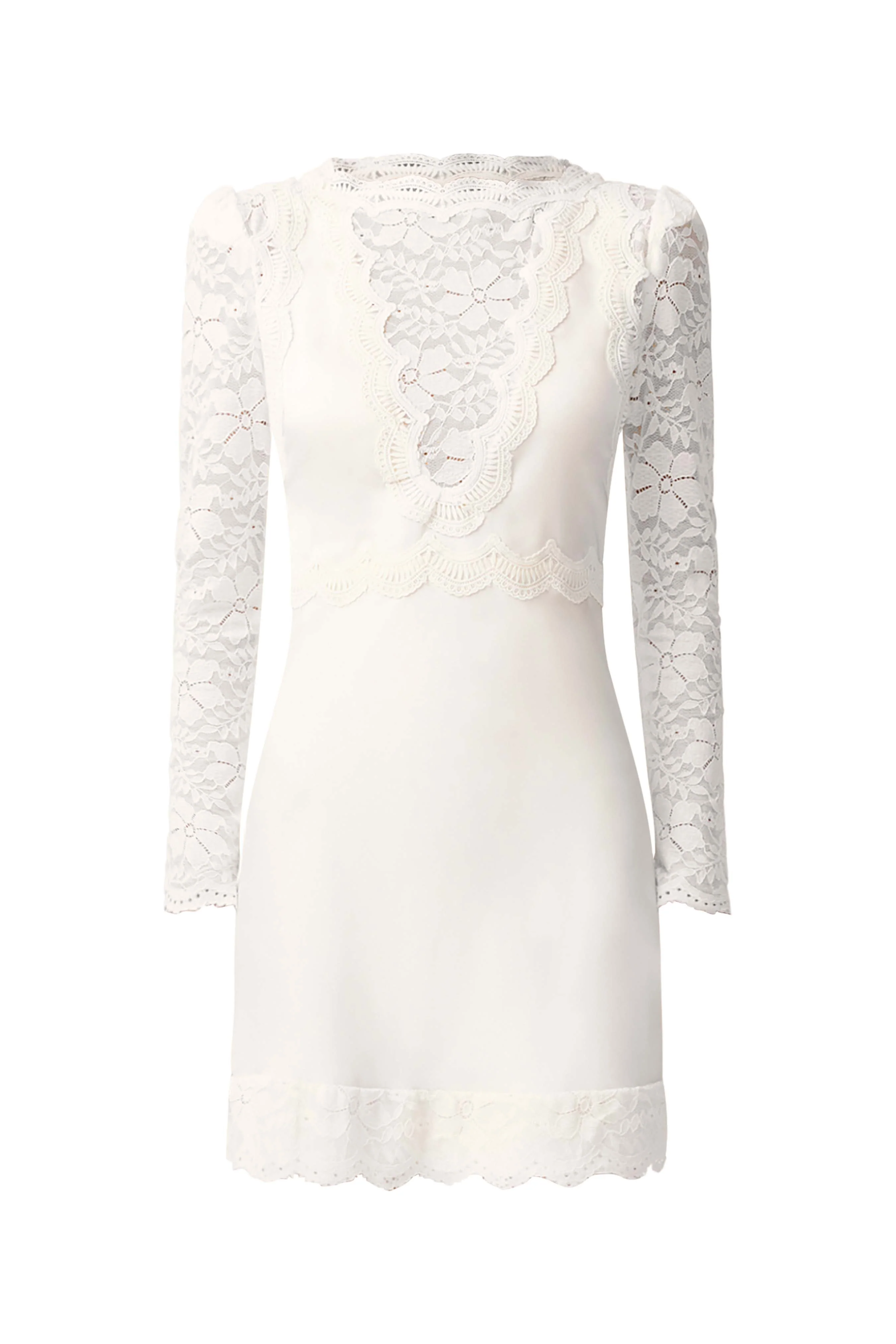 Margot Long Sleeve Mini Dress in White