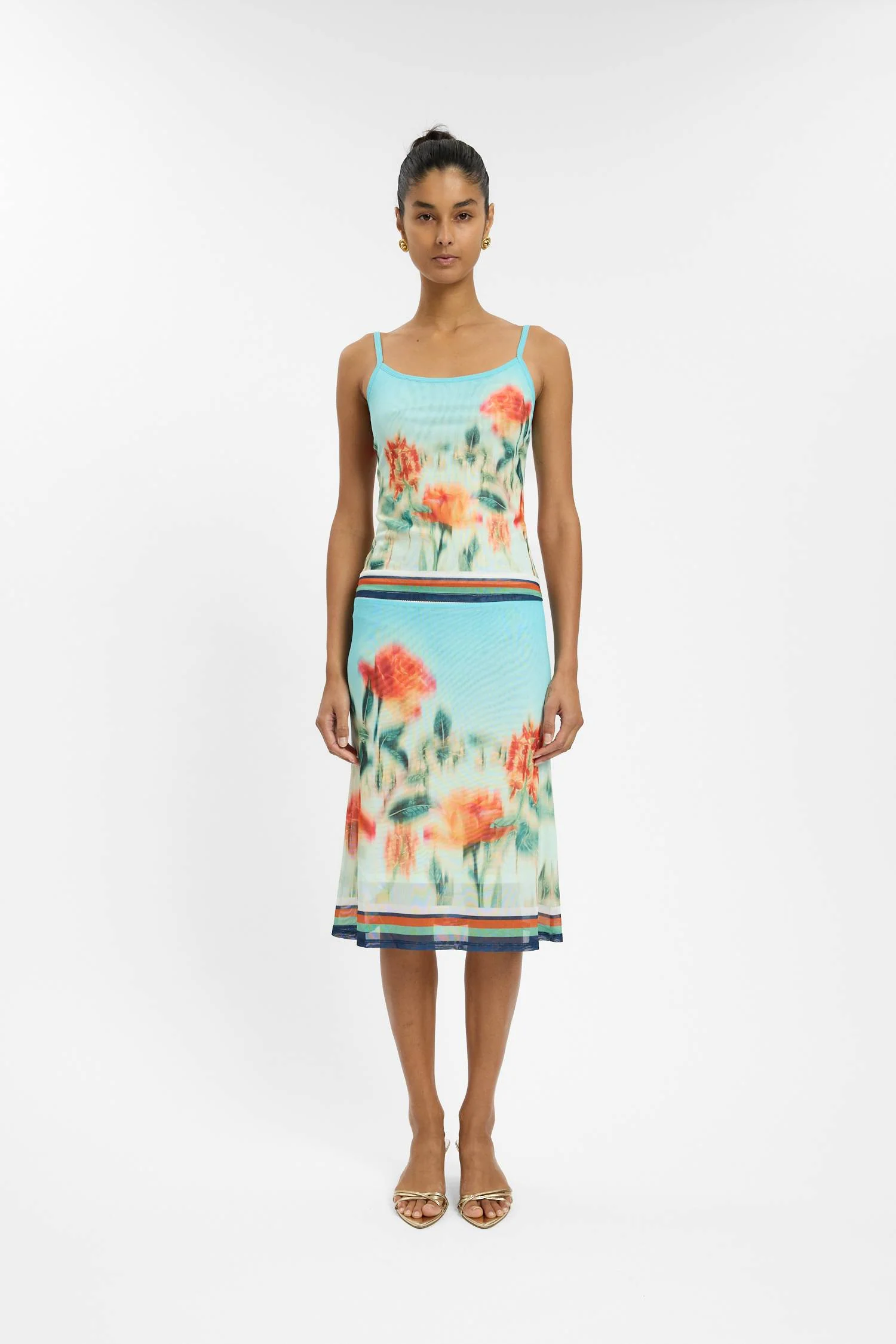 Midi Skirt | Mesh Baby Blue