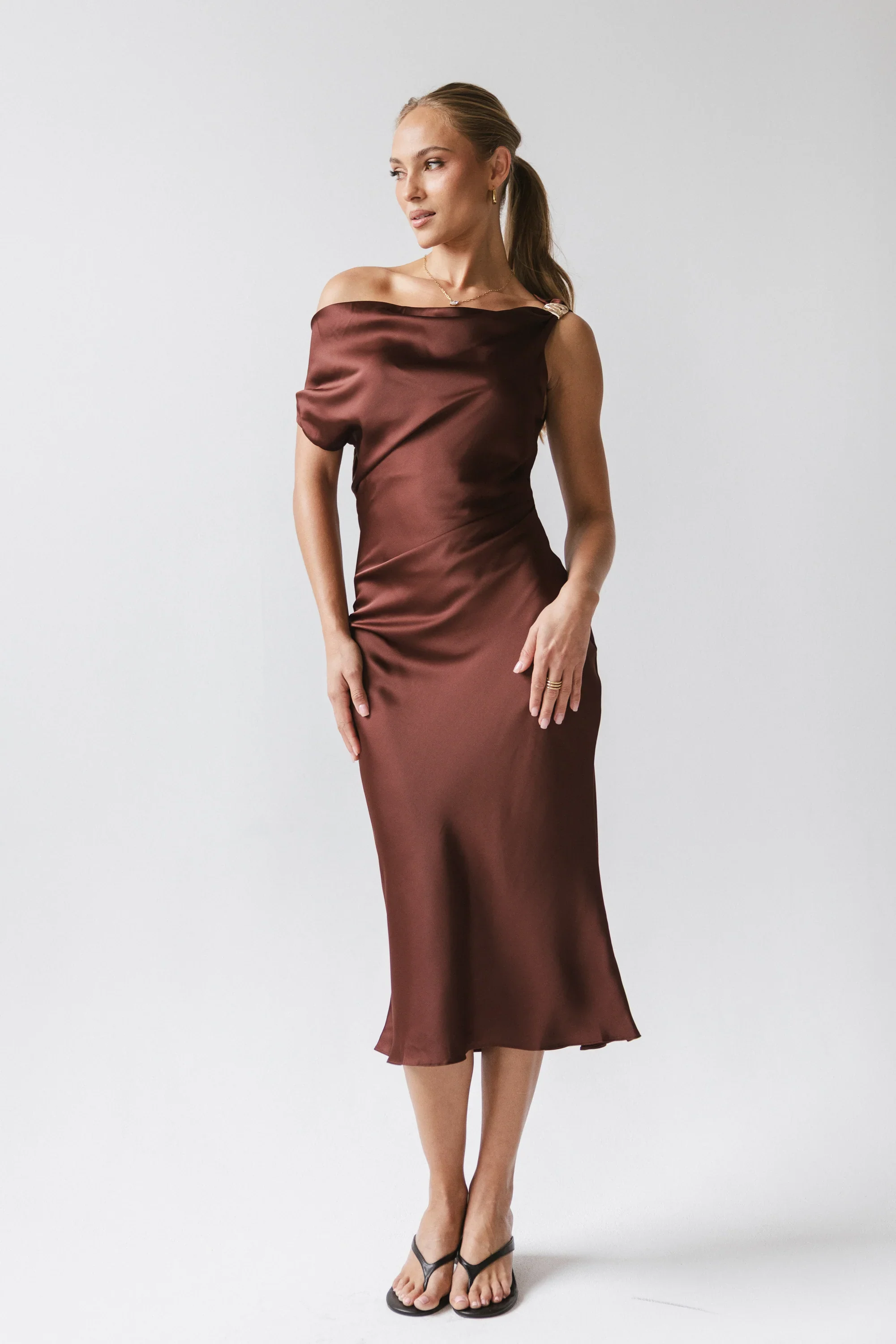 Marcella Satin Midi Dress