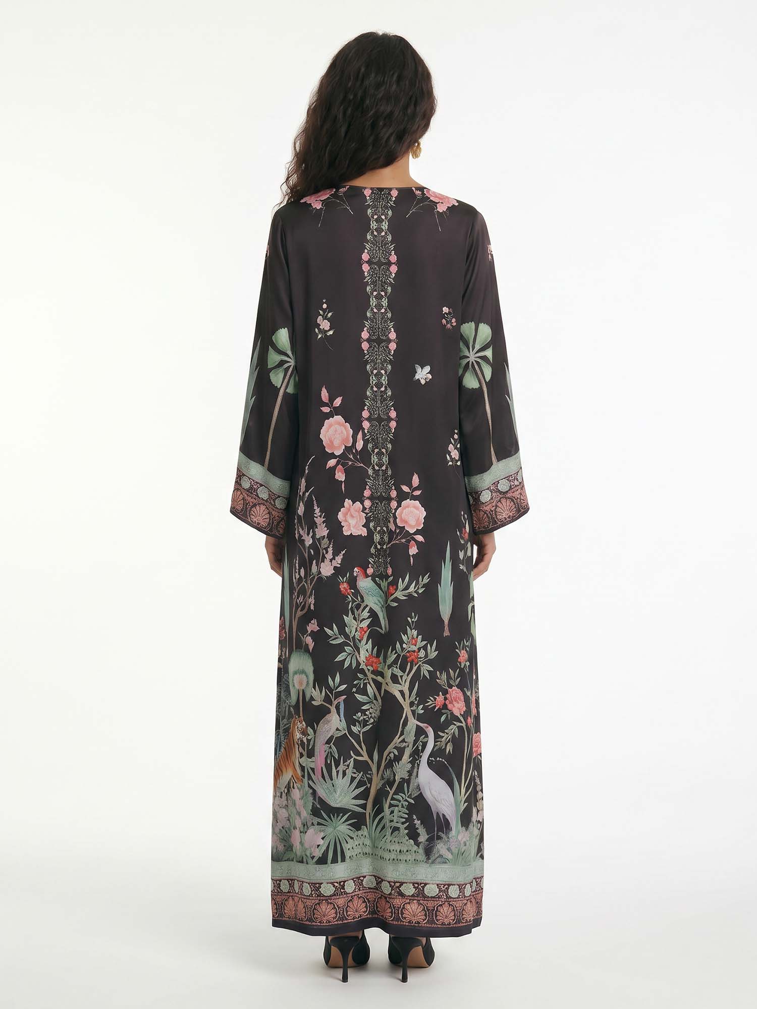 Midnight Garden Kimono Maxi Dress