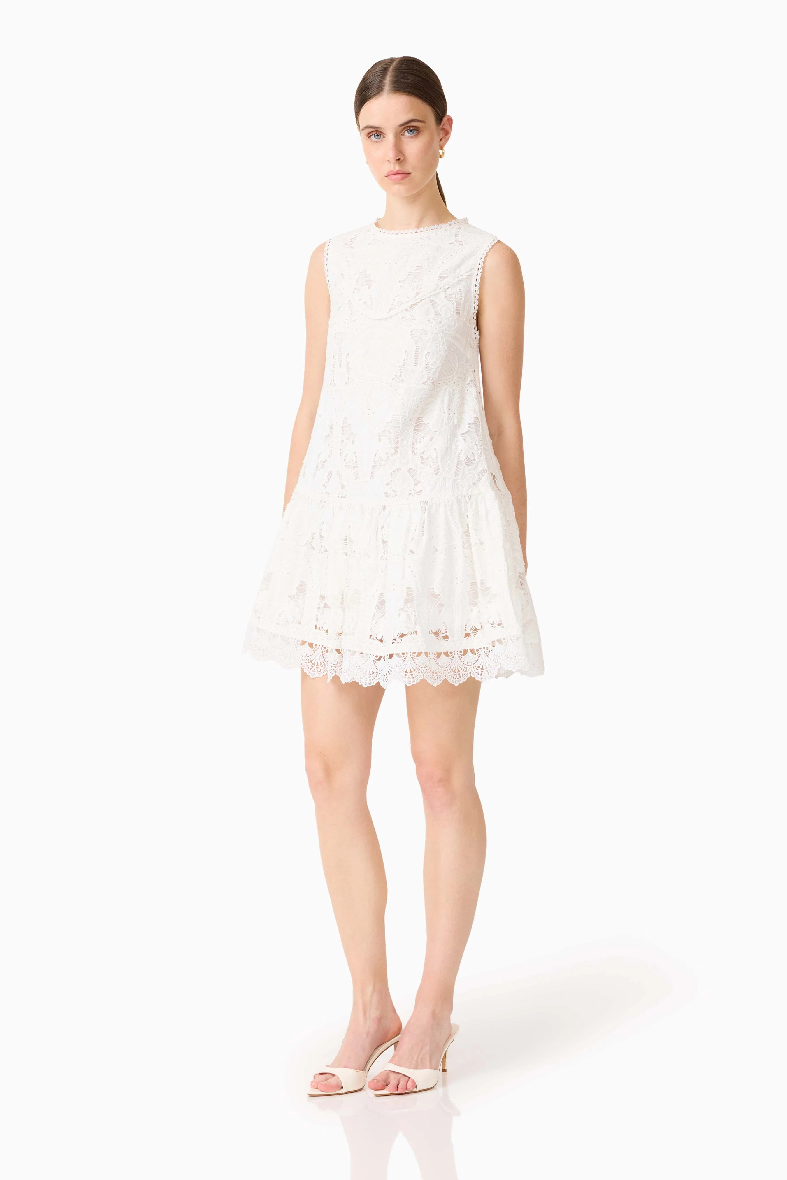 Giovanna Shift Mini Dress in White