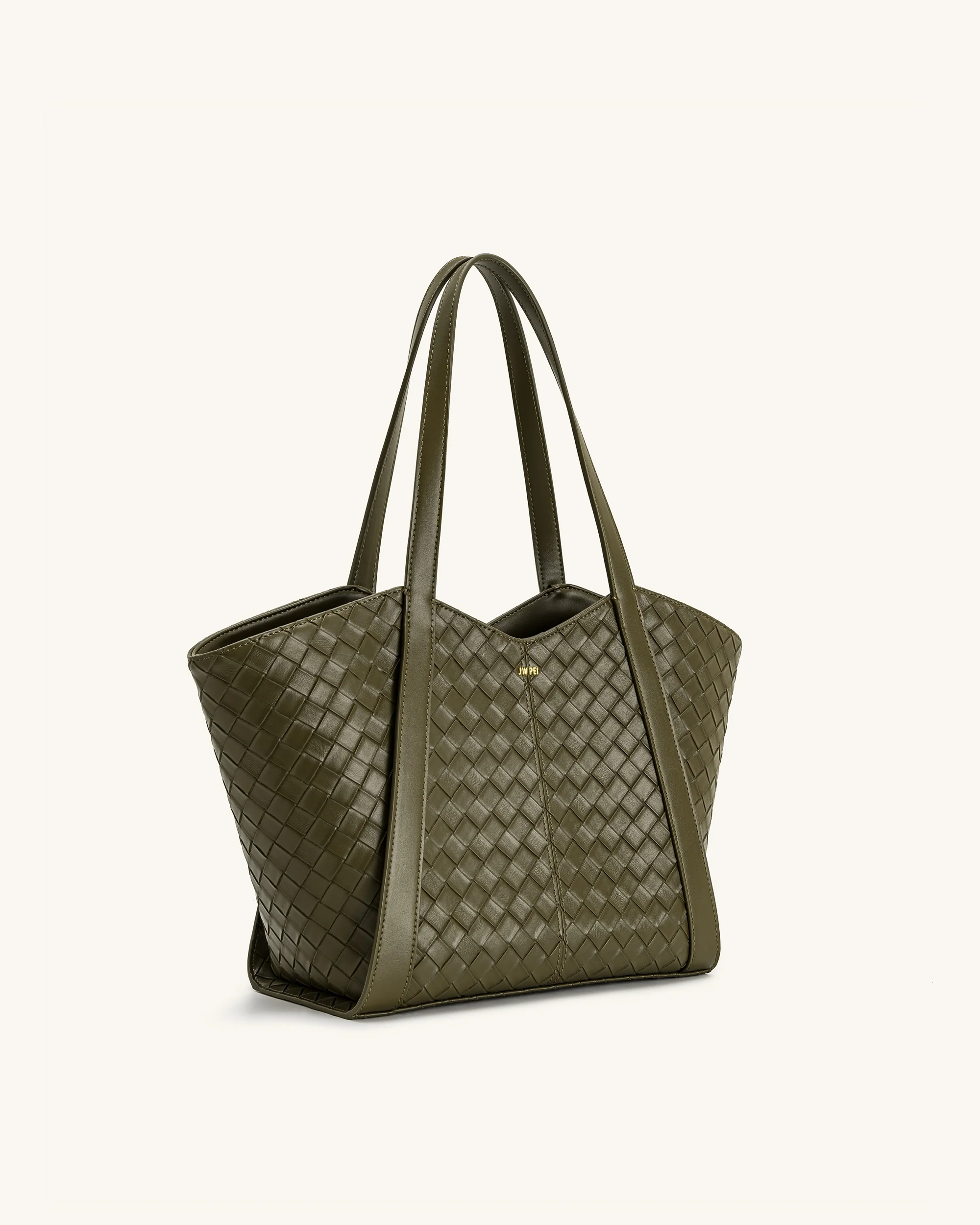 Kiana Large Capacity Weave Texture Tote Bag - Dark Olive