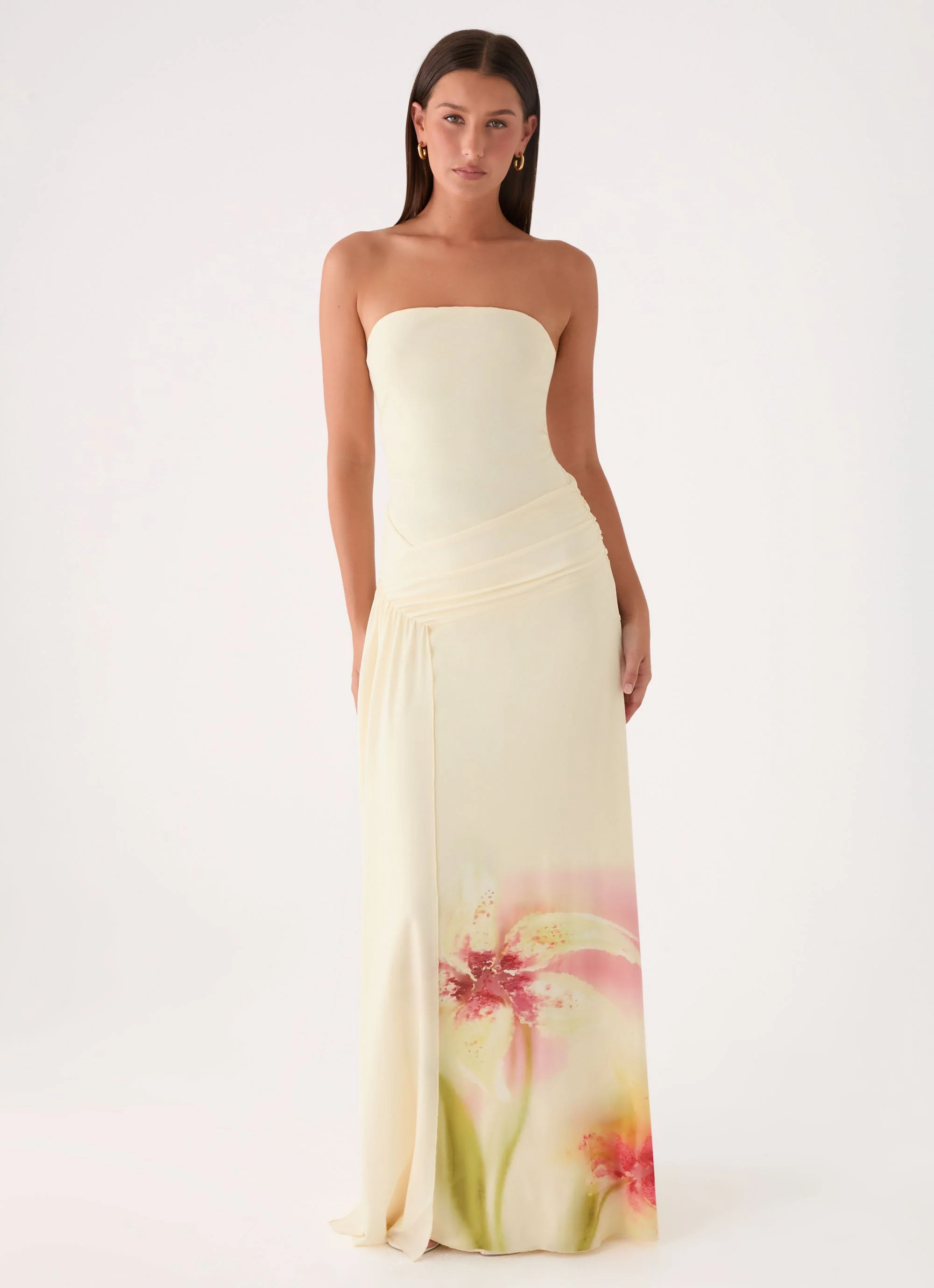 Palomar Strapless Maxi Dress - Soft Lily - luluinthesky