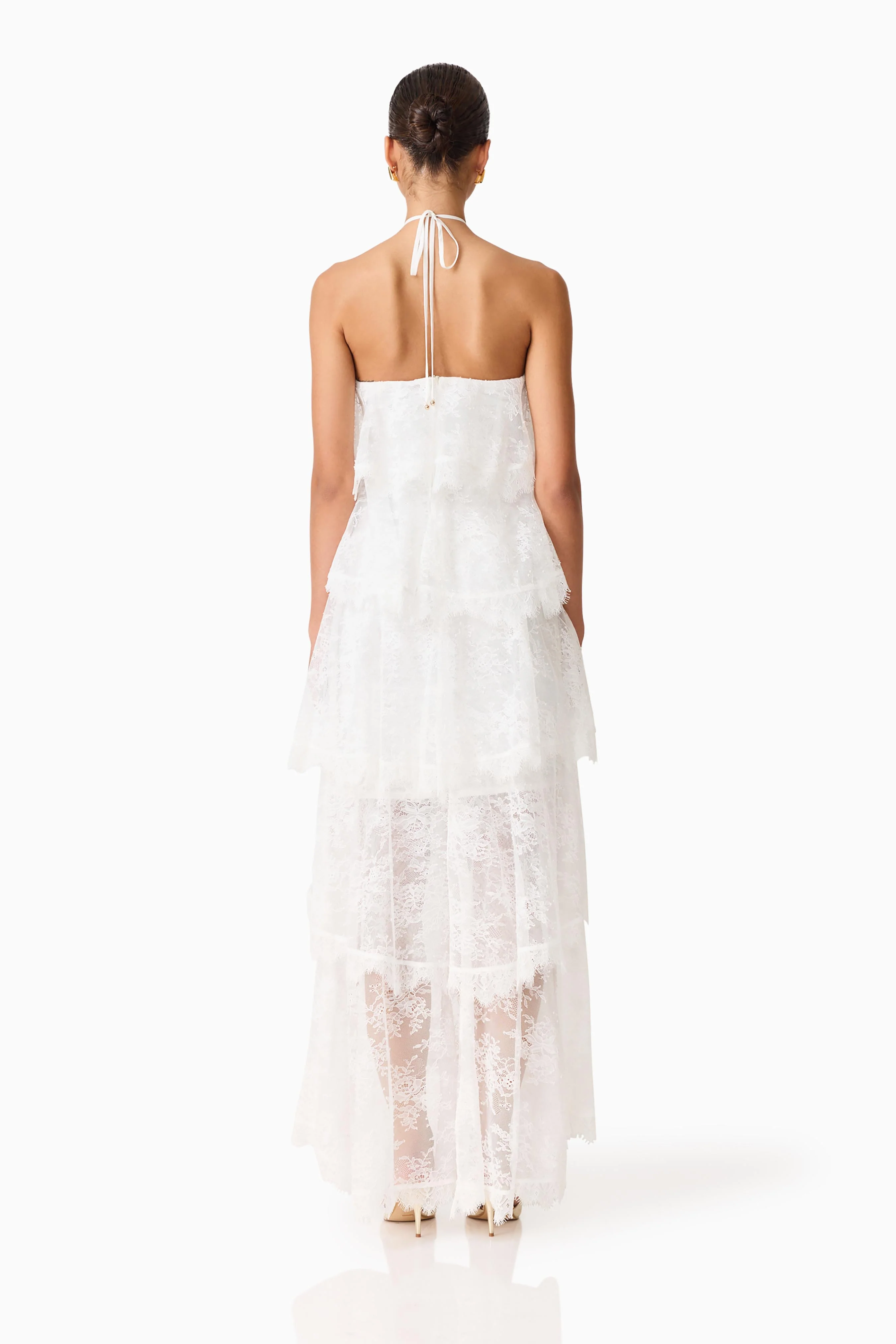Evelin Lace Gown in White