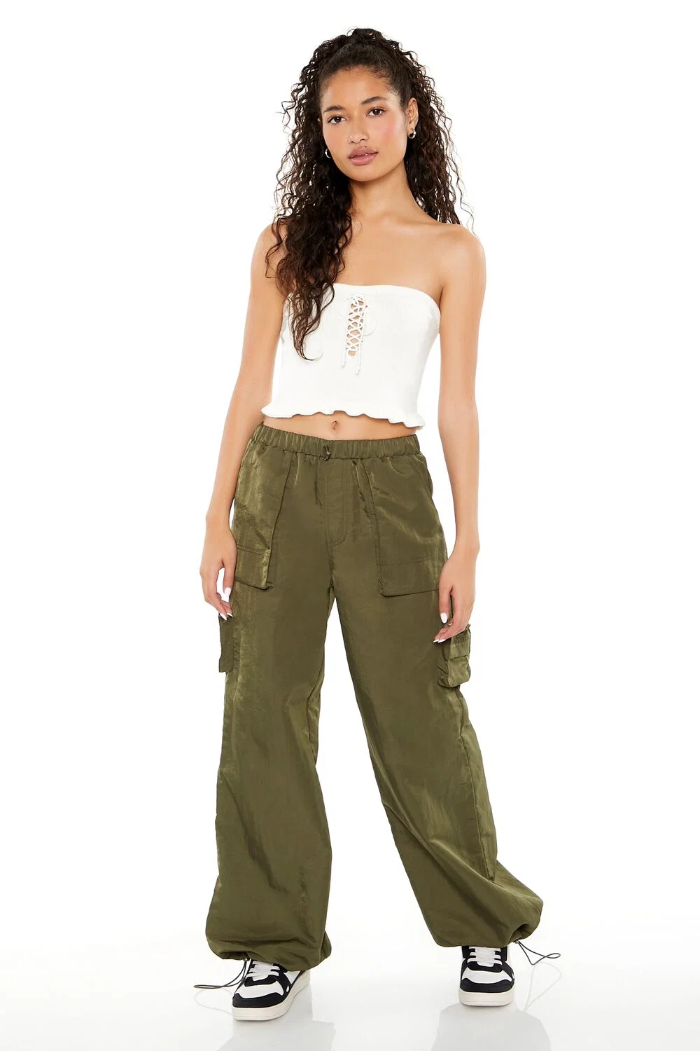 Sweater-Knit Ruffle Tube Top