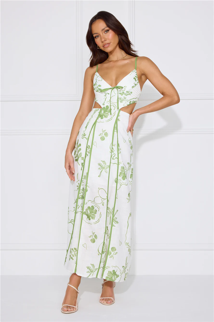 Summer Garden Maxi Dress Green - luluinthesky
