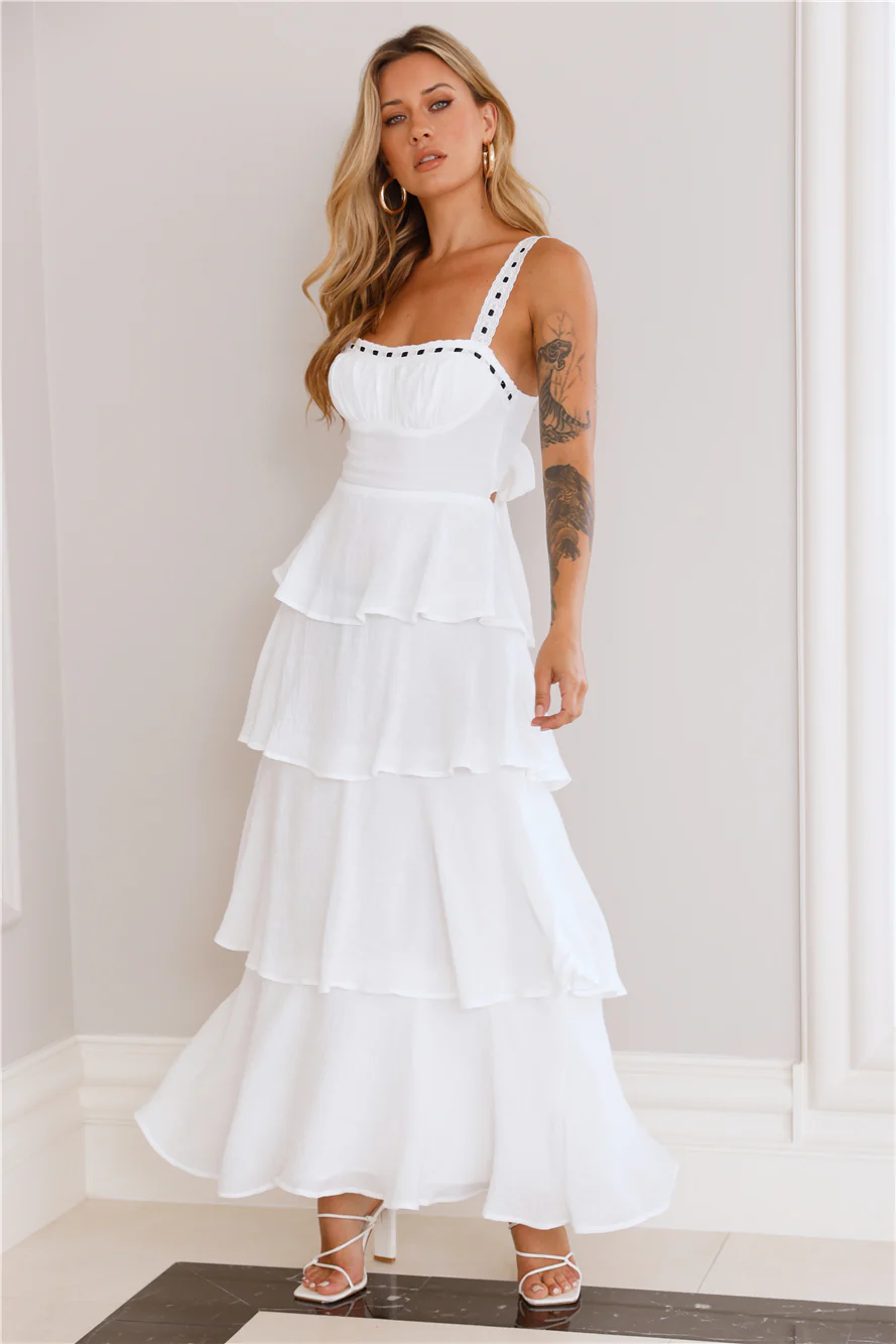Ocean Spray Maxi Dress White - luluinthesky