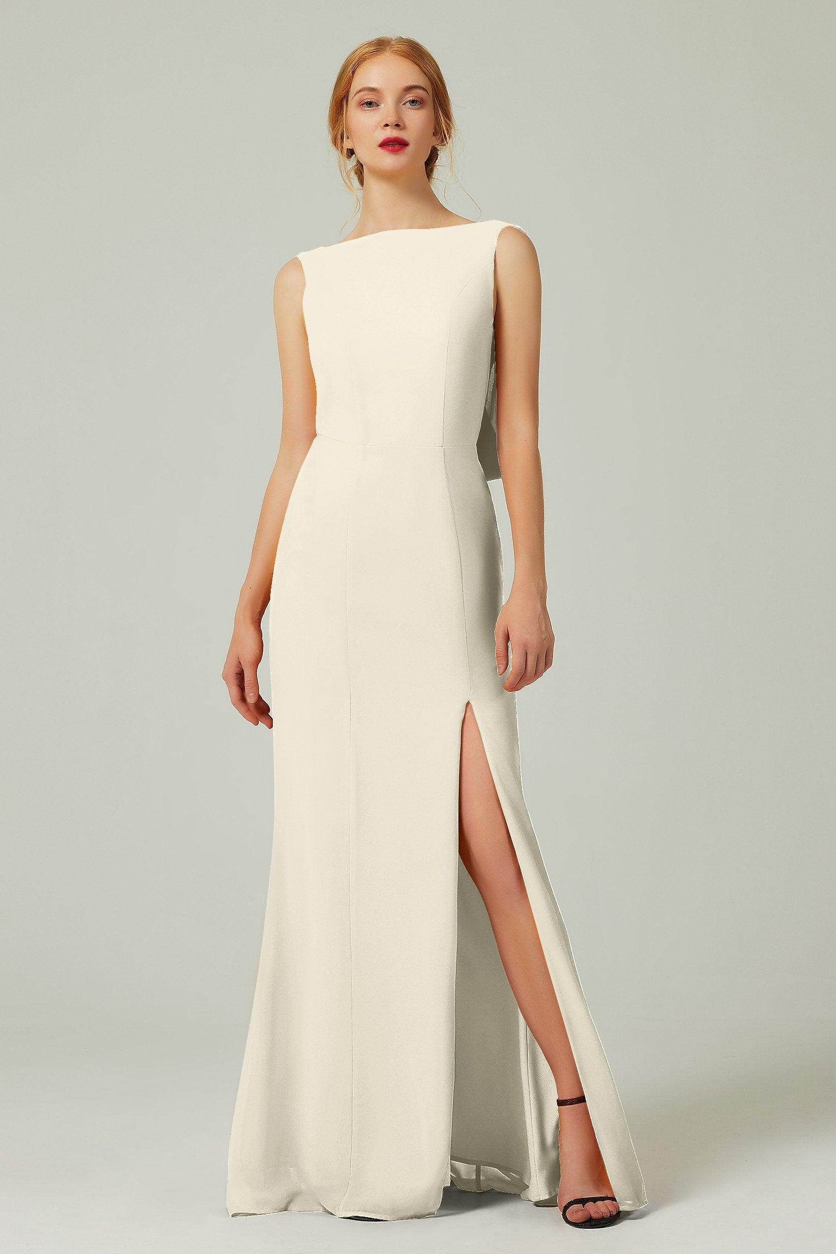 Sheath-Column Sweep-Brush Chiffon Bridesmaid Dress Formal Dresses CB0310