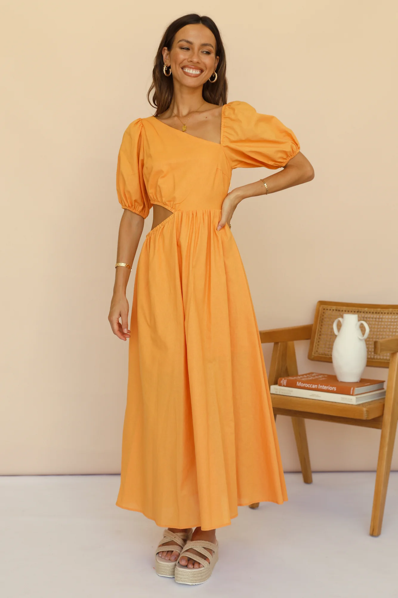 Ocherous Maxi Dress Orange