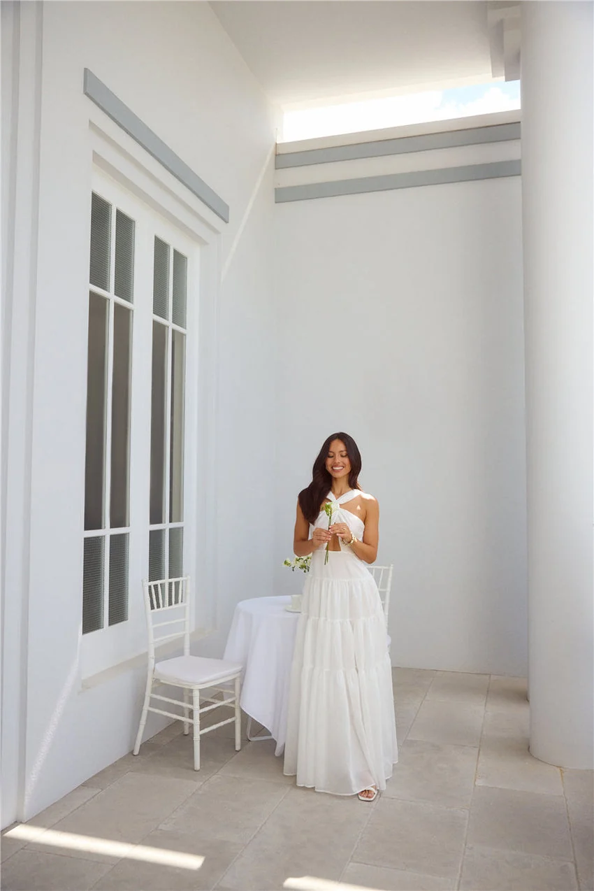 Shell Seekers Maxi Dress White - luluinthesky