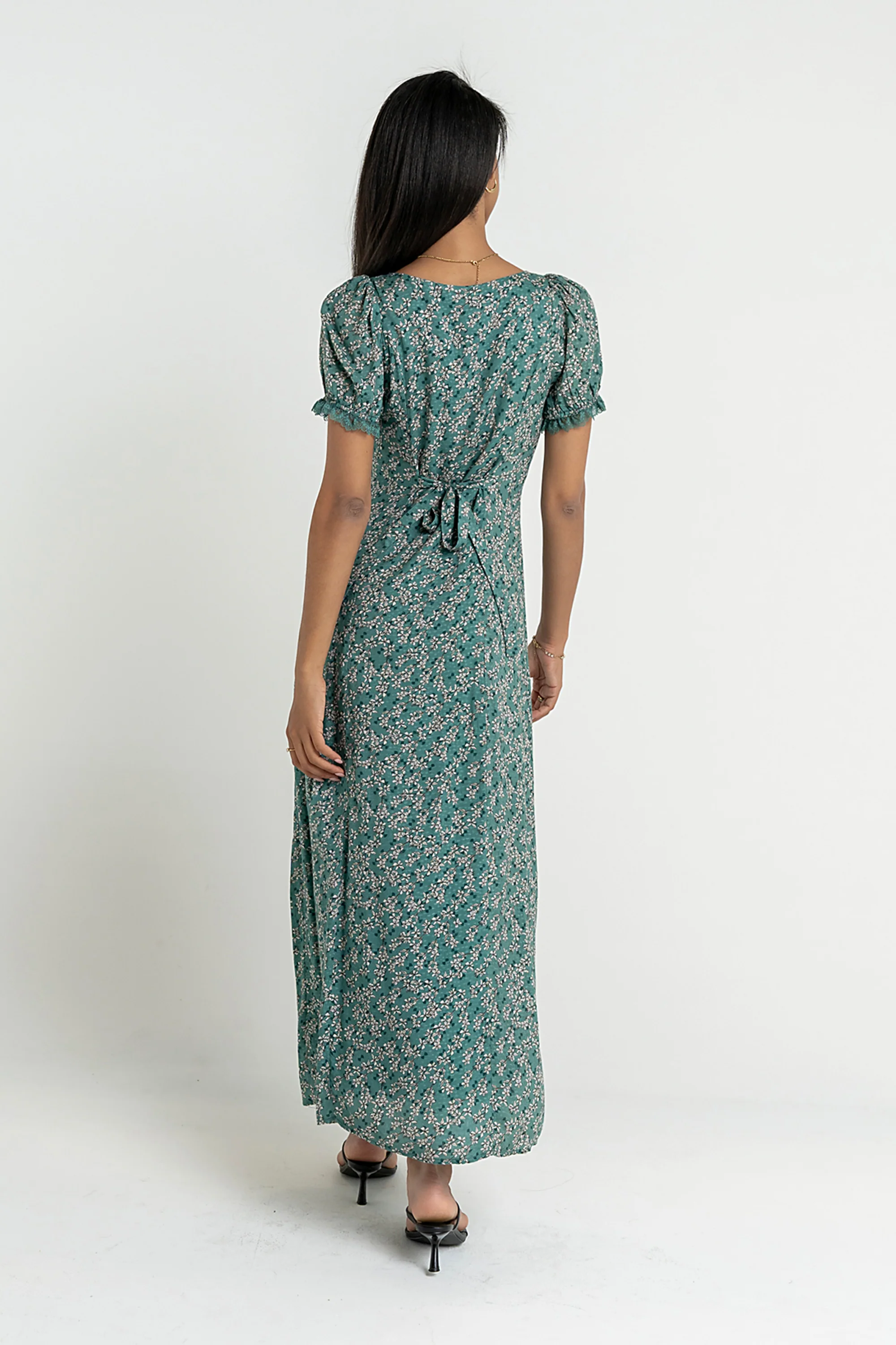 Camden Floral Maxi Dress in Green