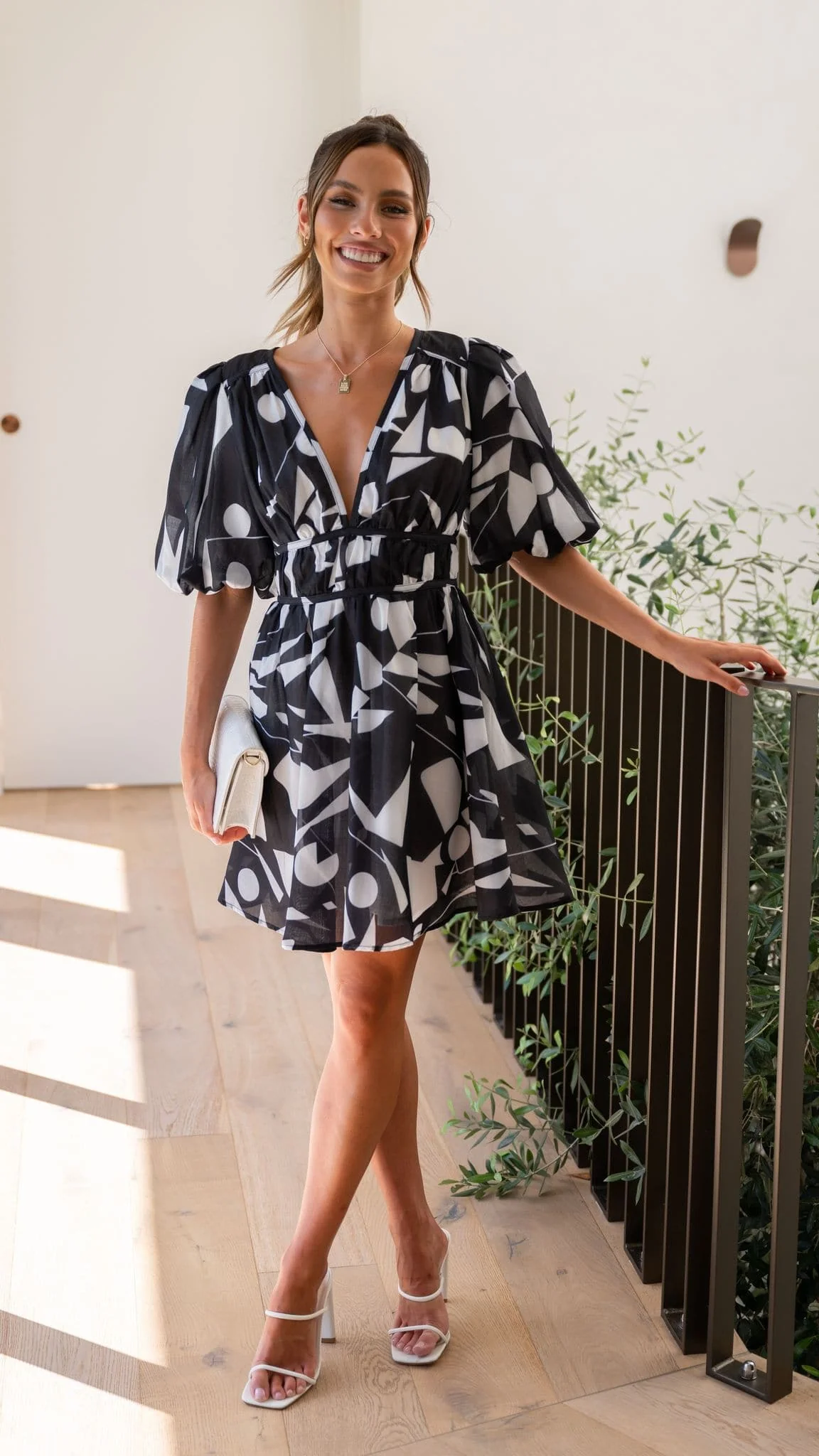 Venice Mini Dress - Black/White