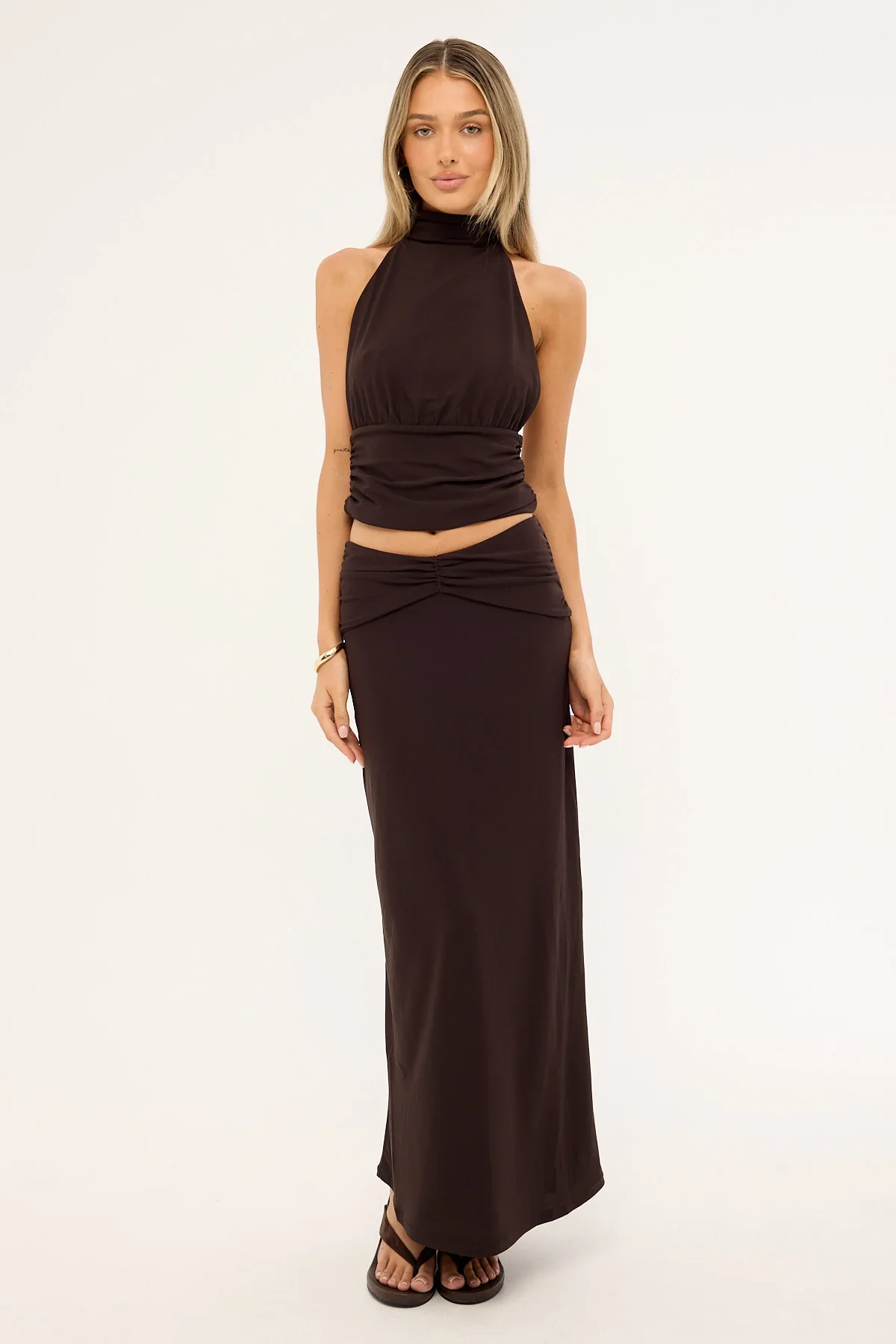 Perfect Stranger Aria Halter Top Brown