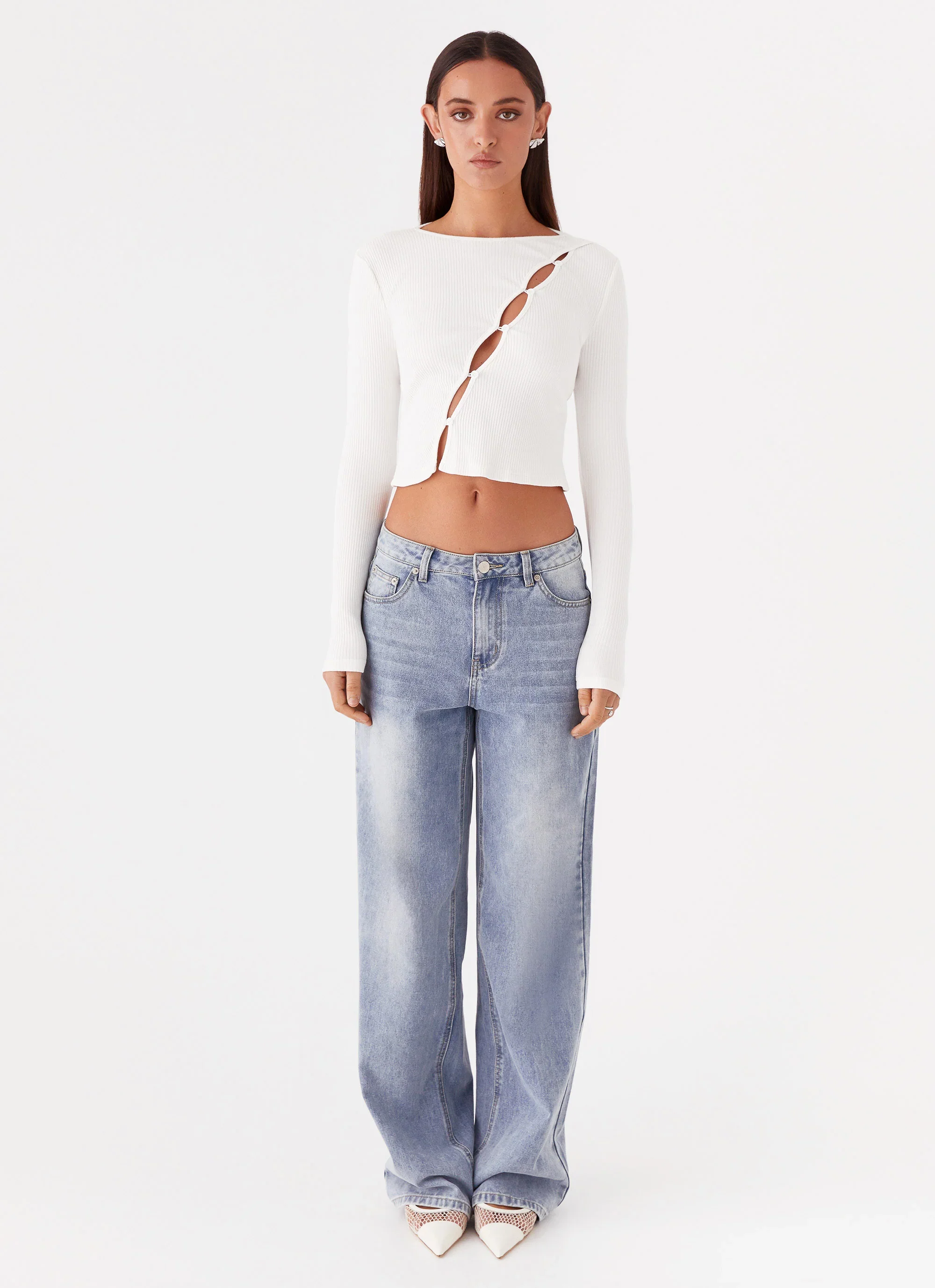 Cassius Long Sleeve Top - Ivory