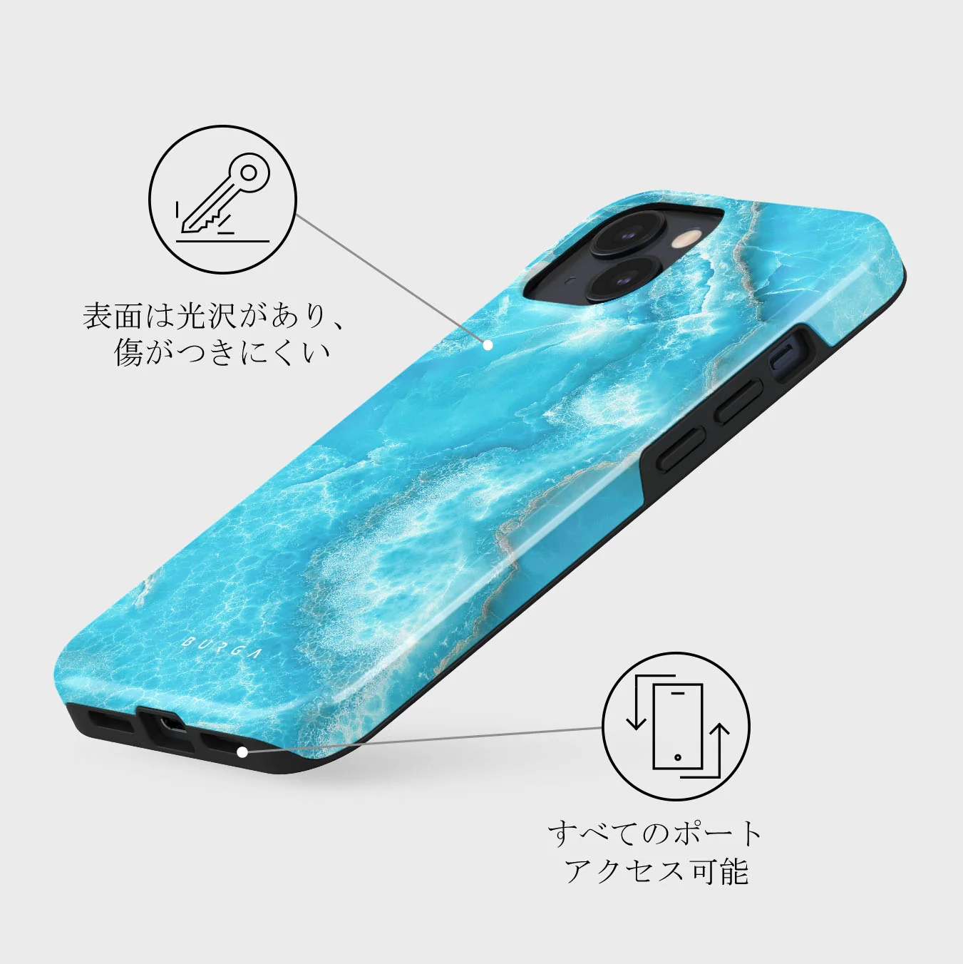 Ocean Waves - Blue iPhone 13 Mini ケース