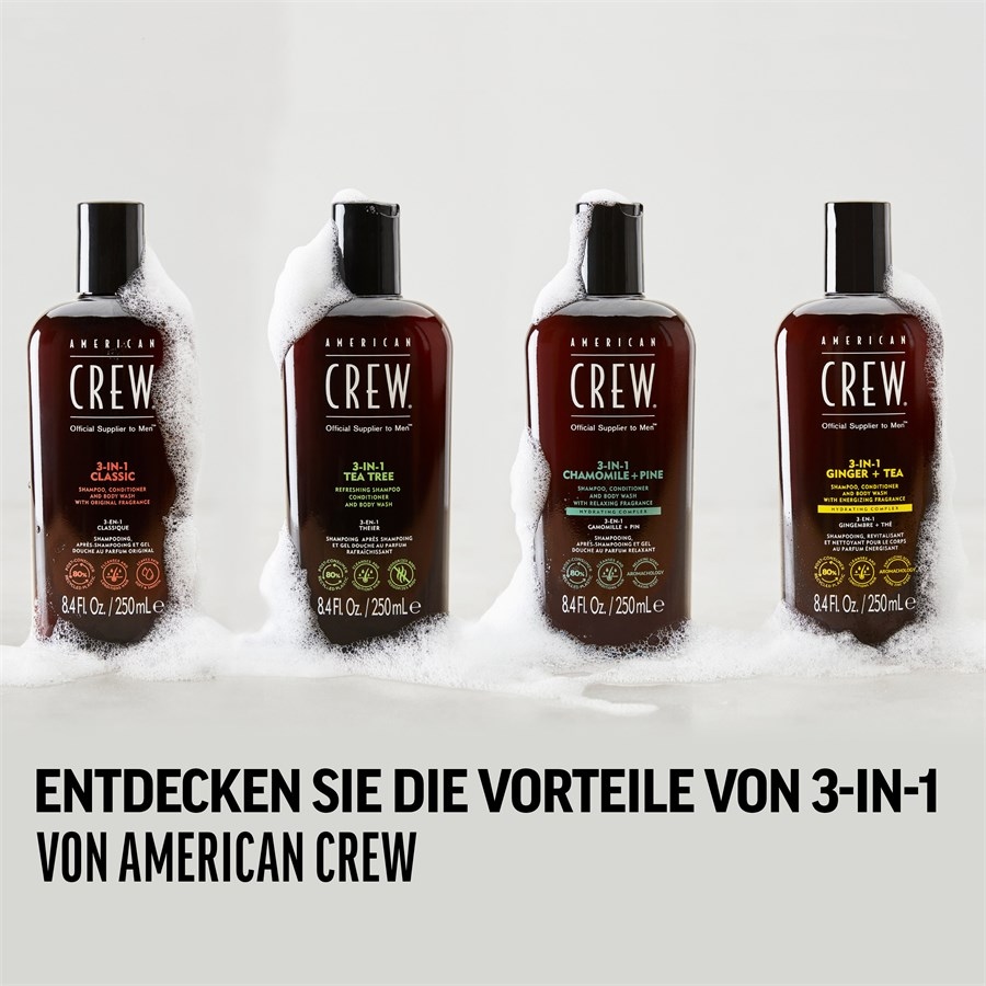 American Crew Pielęgnacja włosów i ciała 3-in-1 Tea Tree Refreshing Shampoo, Conditioner and Body Wash