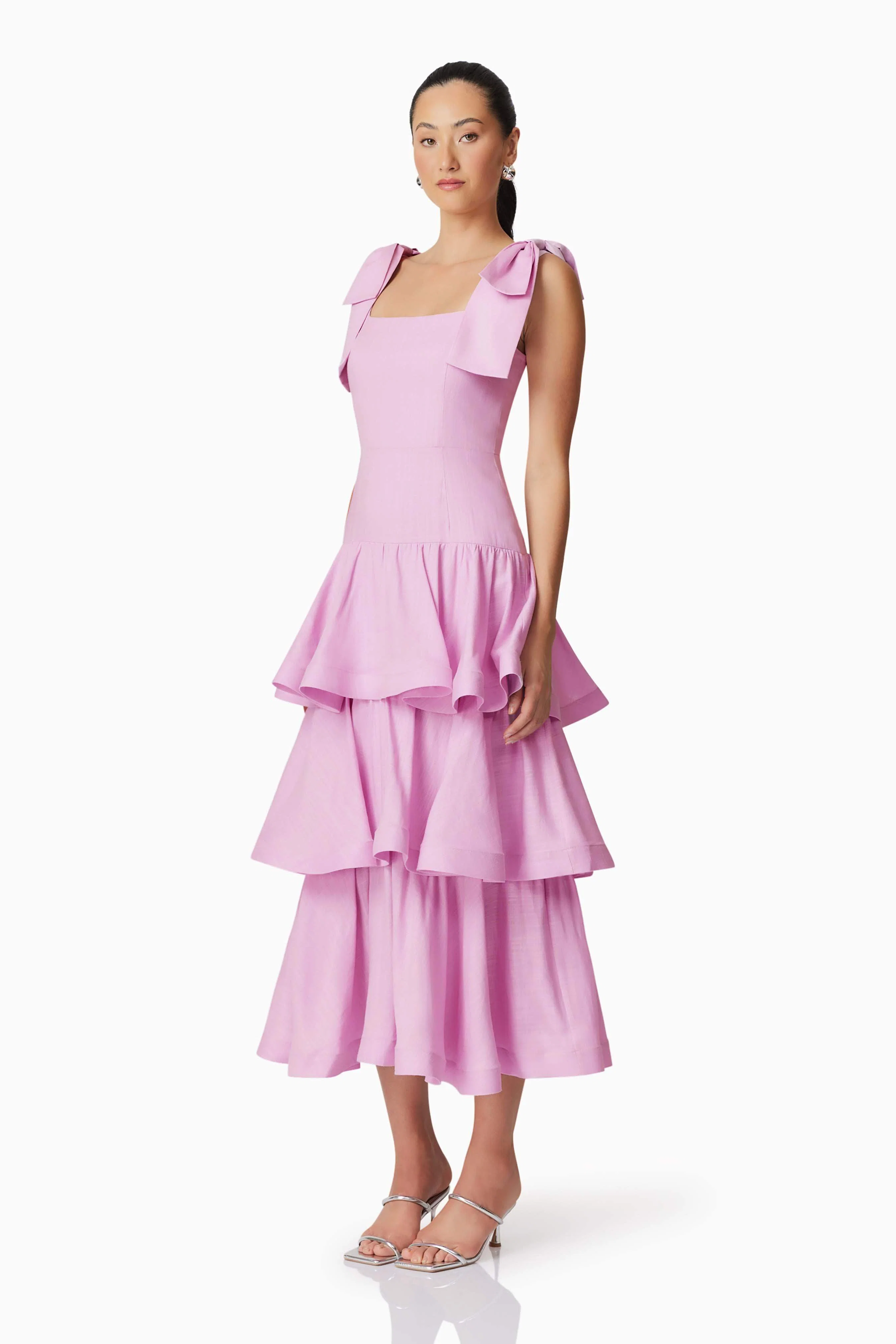 Kara Tiered Maxi Dress in Purple