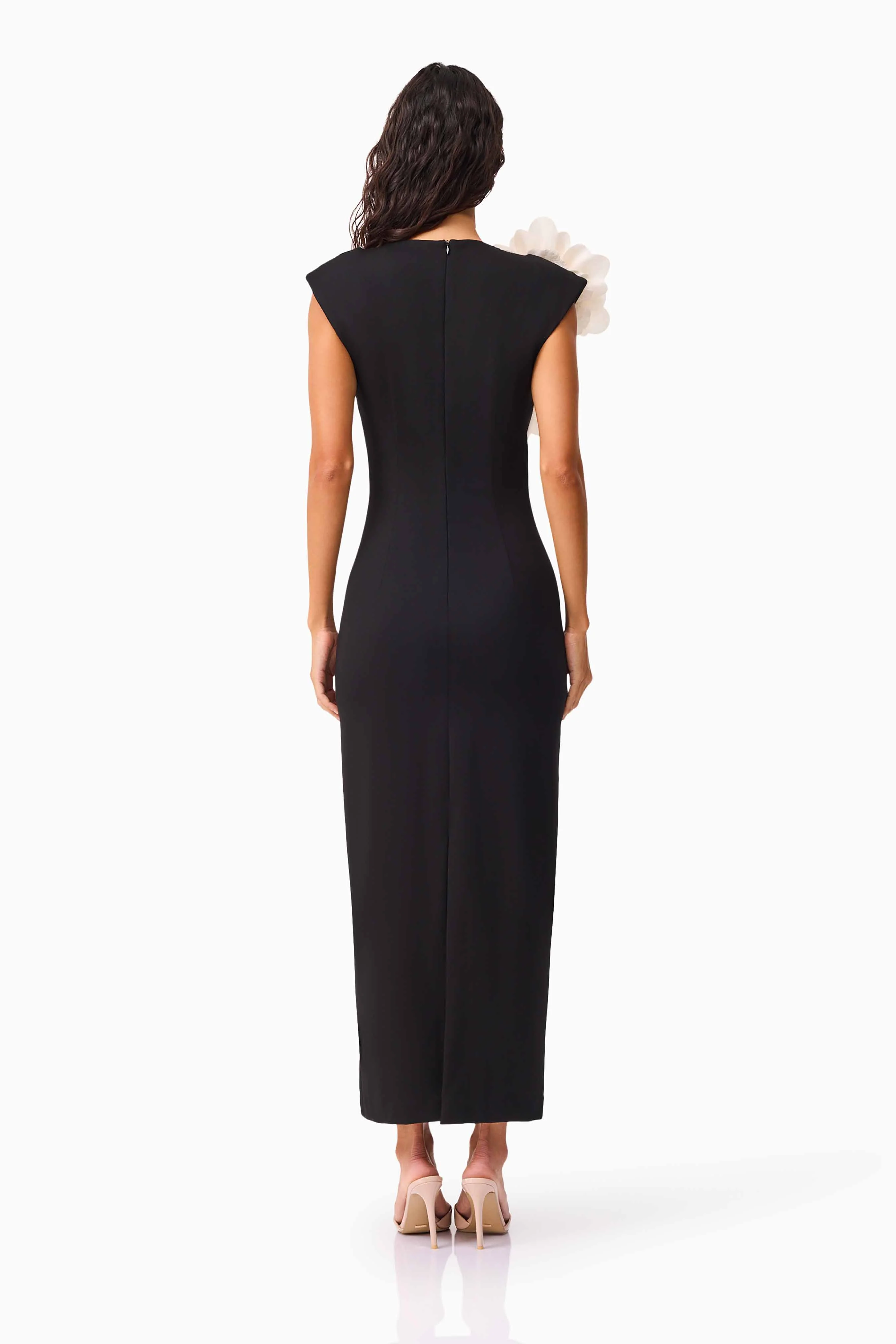 Zahara V-Neck Gown in Black