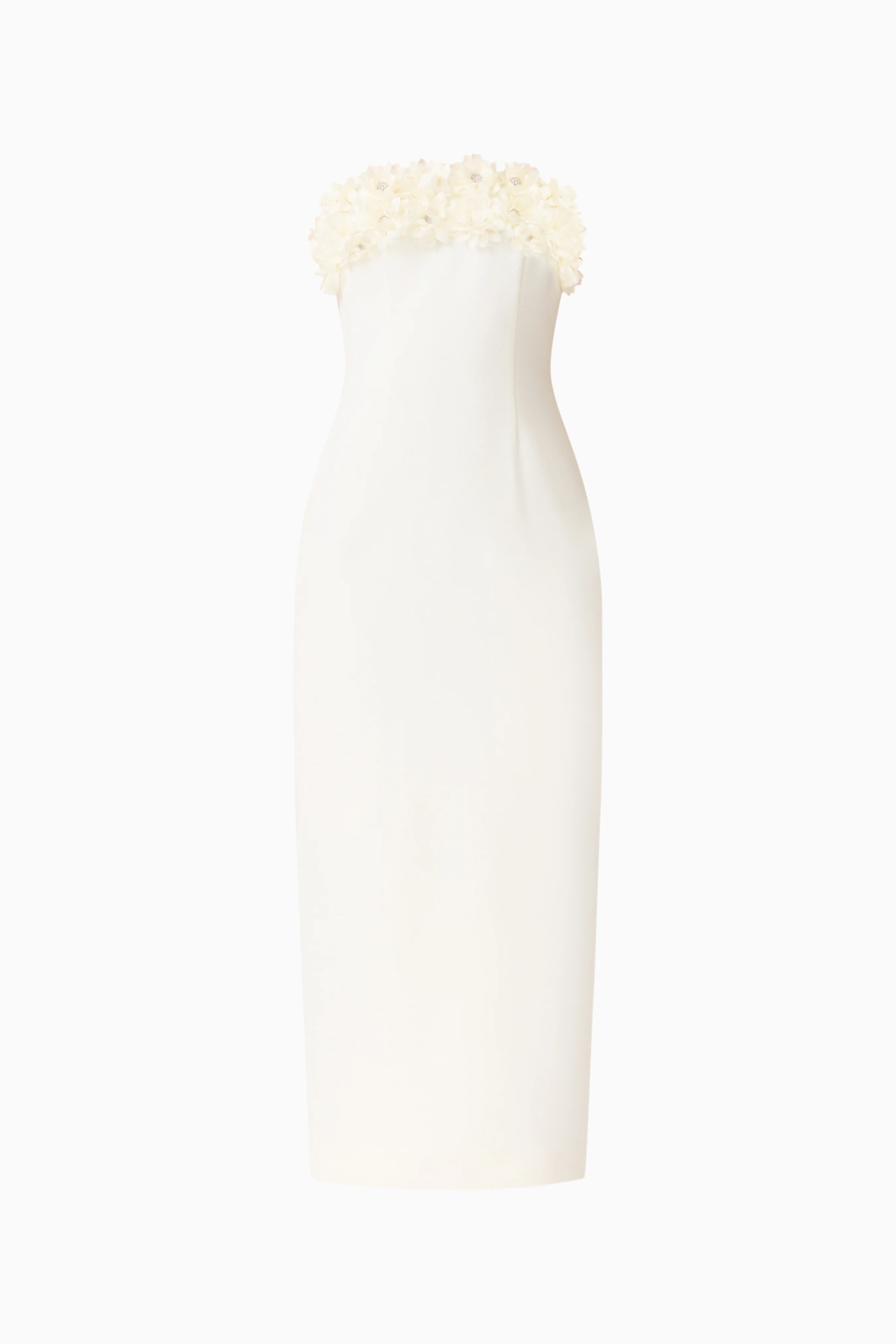 Solenne Column Midi Dress in White
