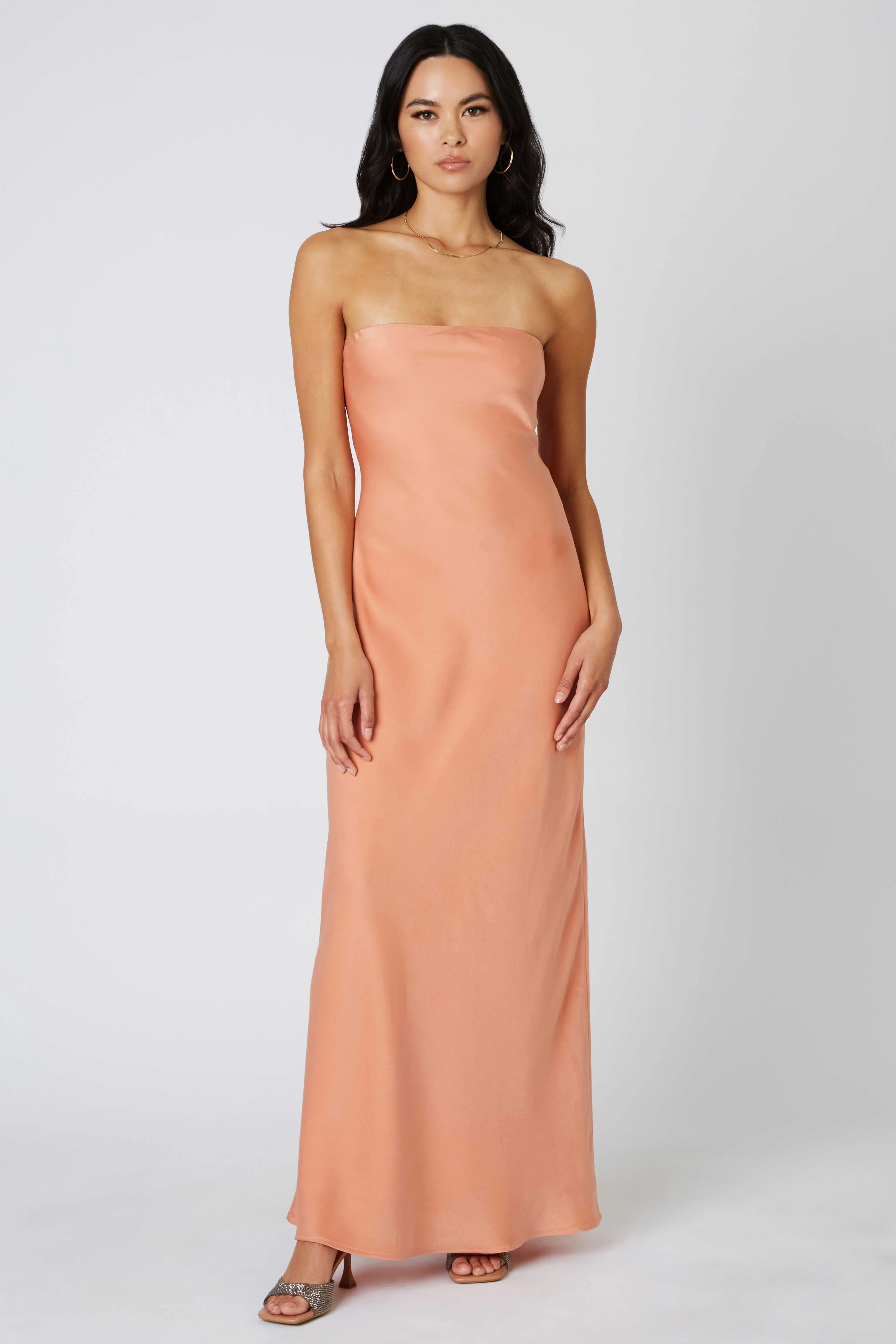 Tie-Back Strapless Maxi Dress