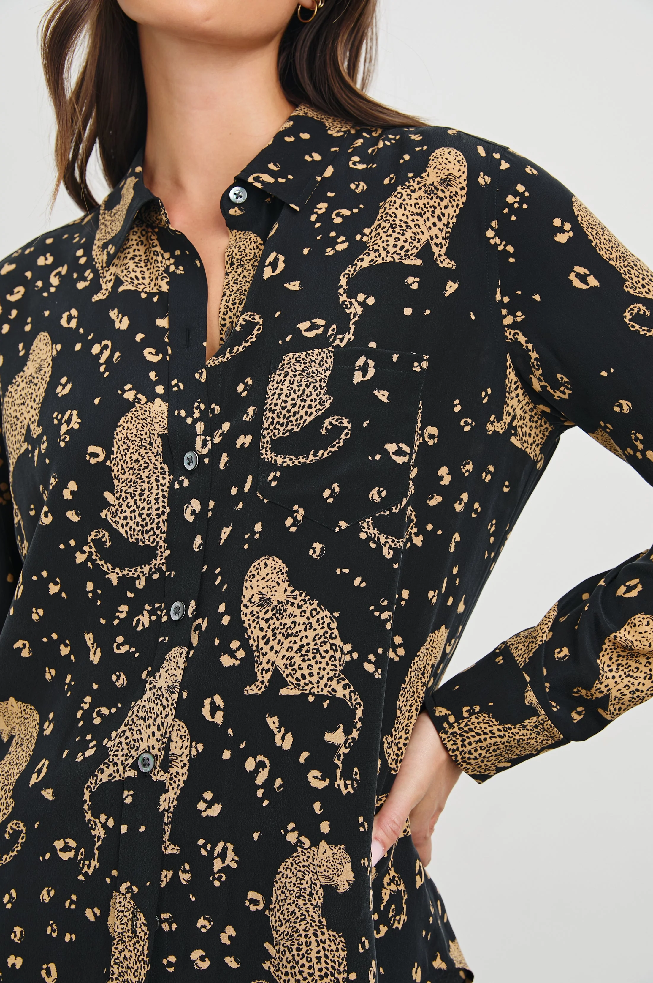 Kate Shirt - Noir Leopard