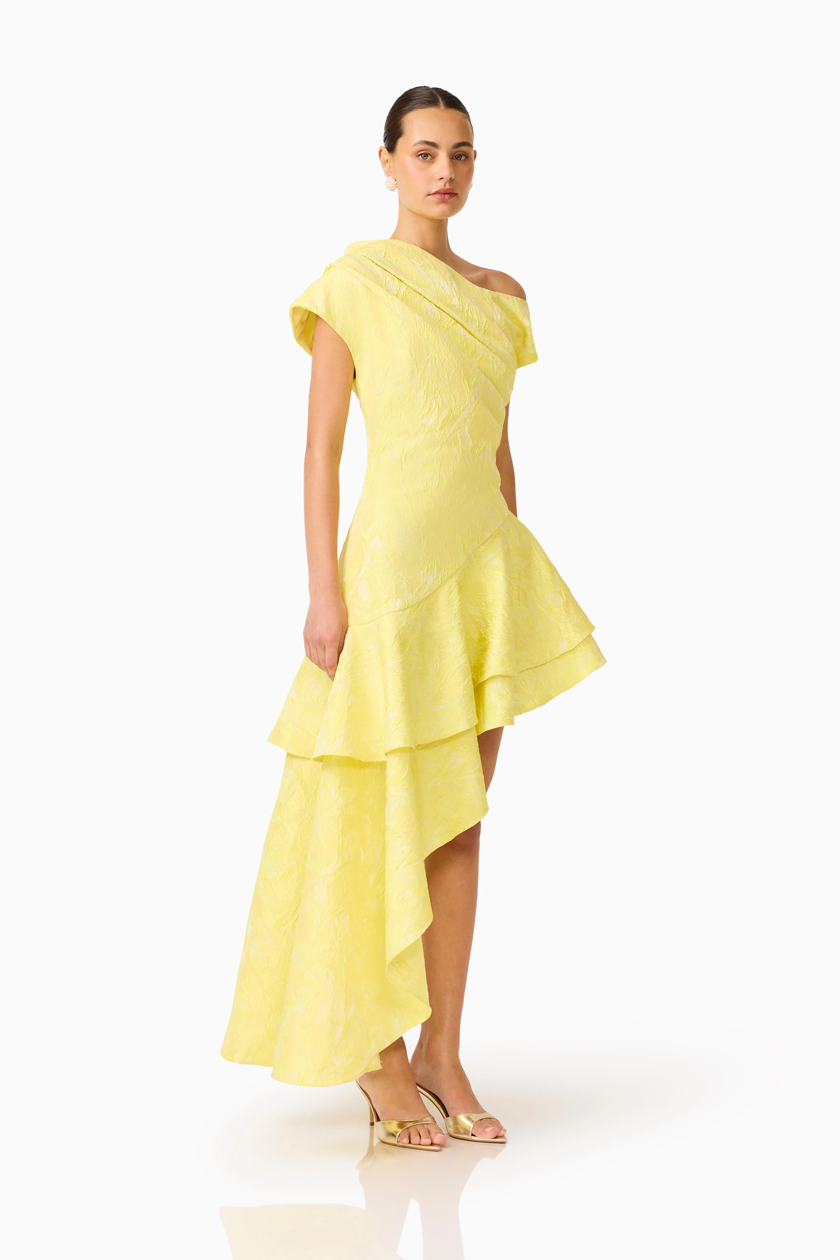Luella Asymmetrical Gown in Yellow