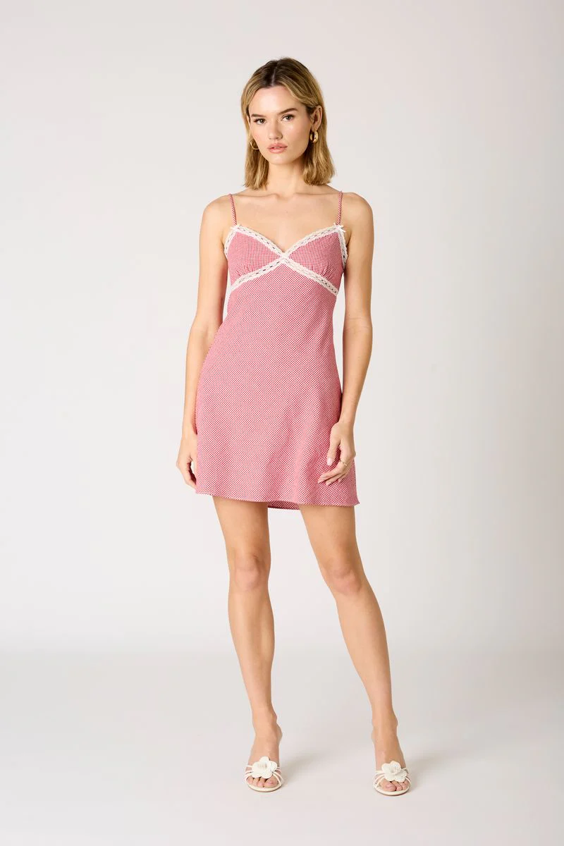Gingham Mini Slip Dress