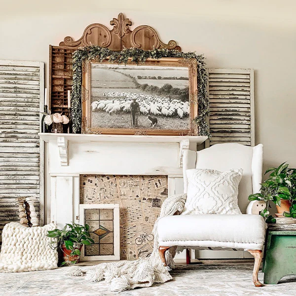 American Mercantile Wooden Scroll Wall Decor, Set Of 2 Pieces