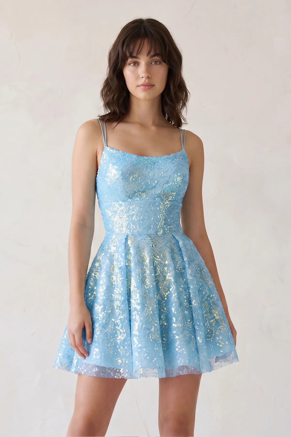 Hot Pink Sequins A-Line Homecoming Dress