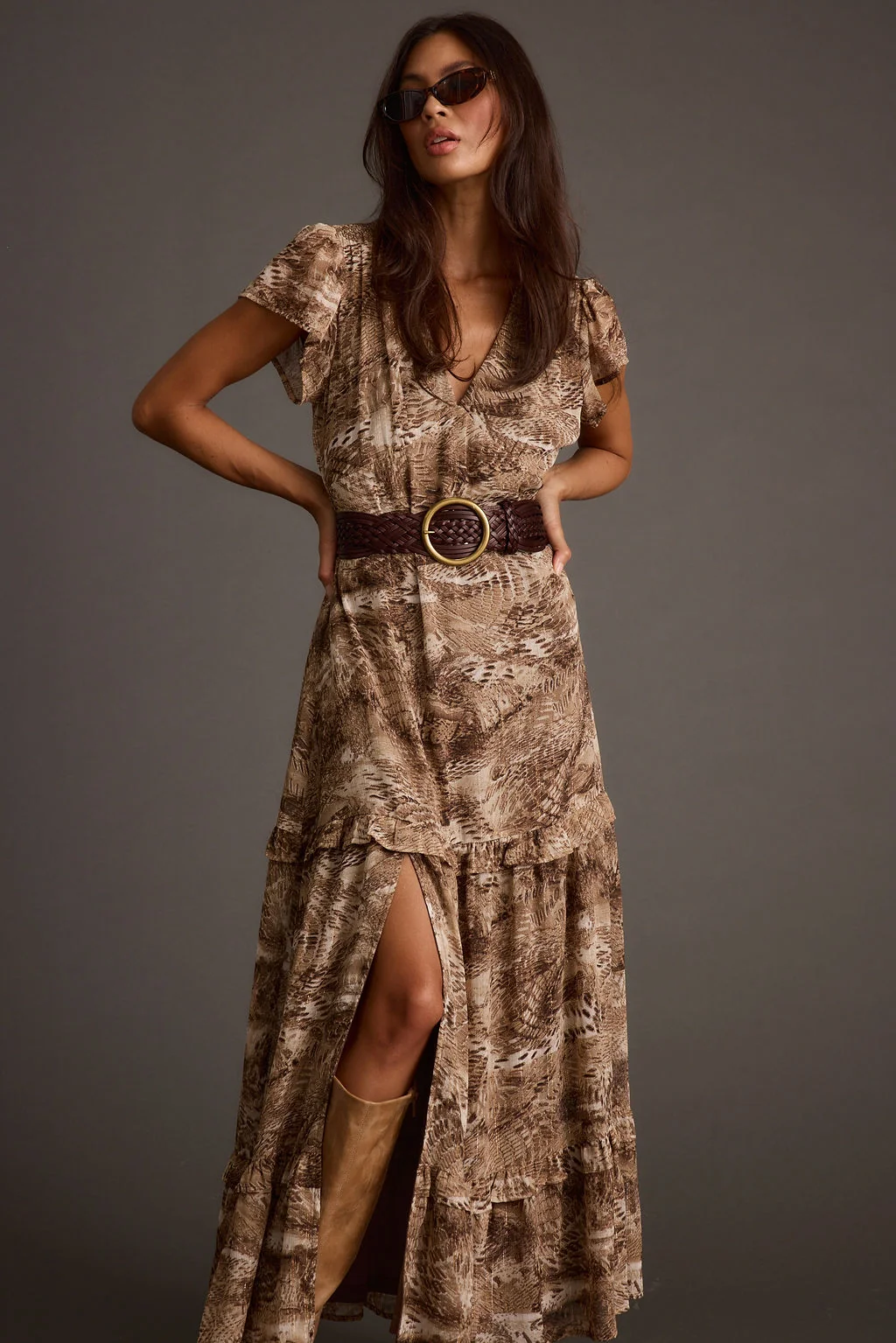 Sundance Mocha Printed Maxi Dress