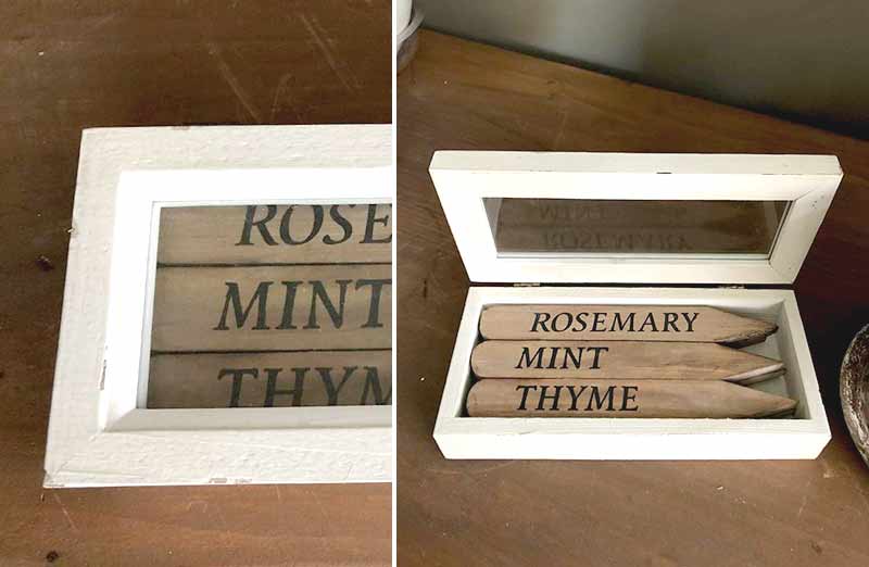 Set of 9 Wooden Herb Stakes in a Box