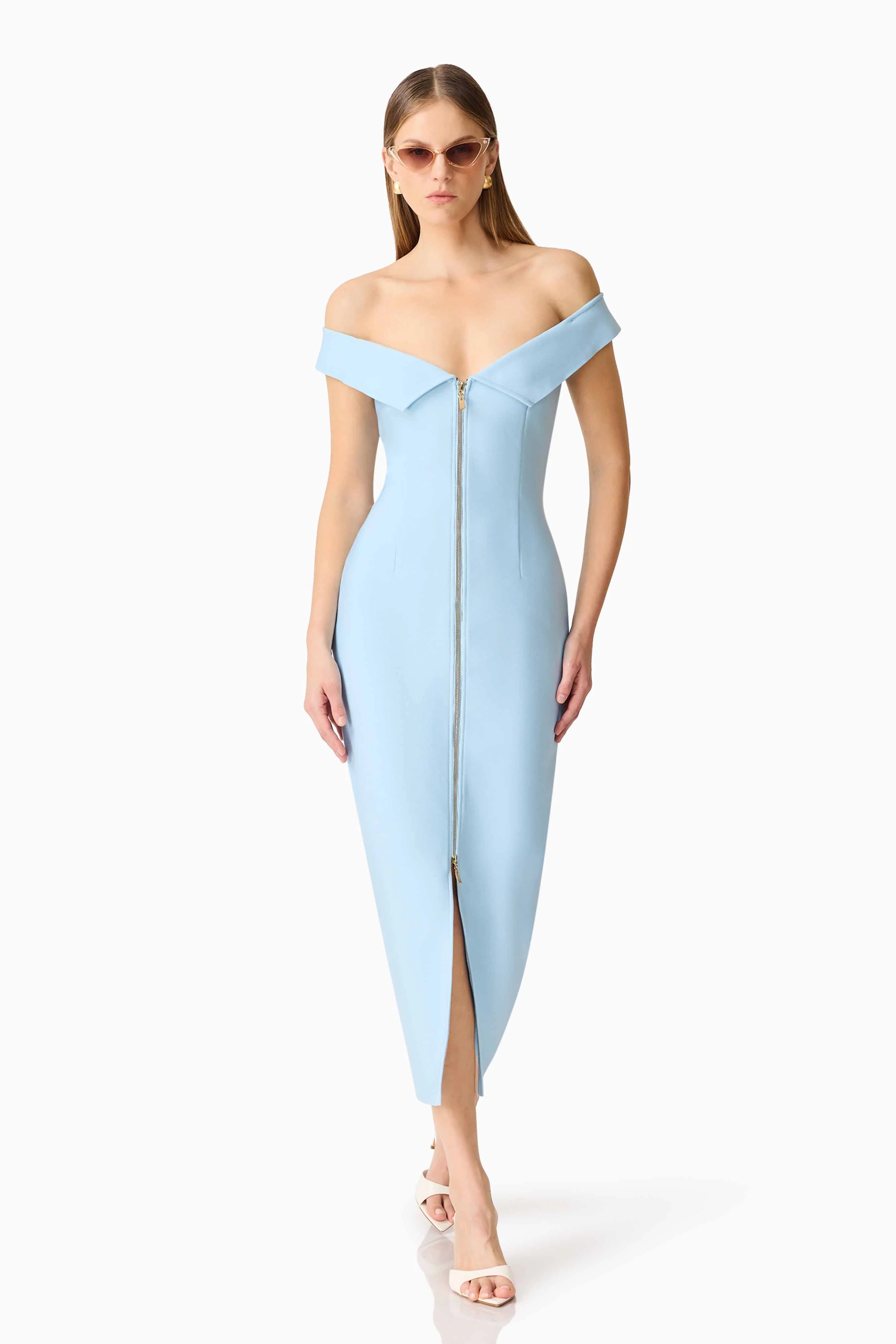 CURAAE Sacha Maxi Dress in Baby Blue
