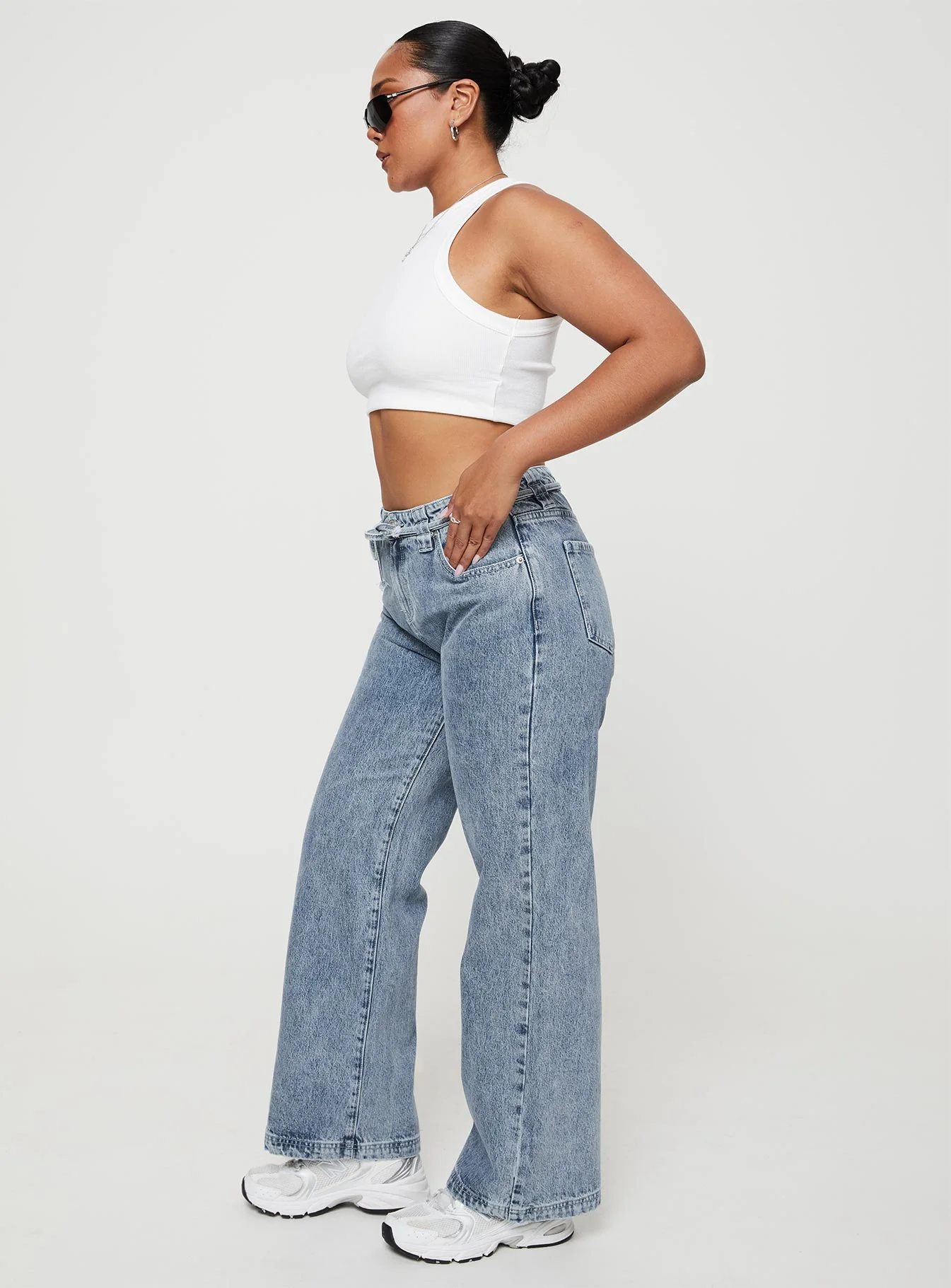 Pemberton High Rise Straight Leg Jeans Mid Wash Denim