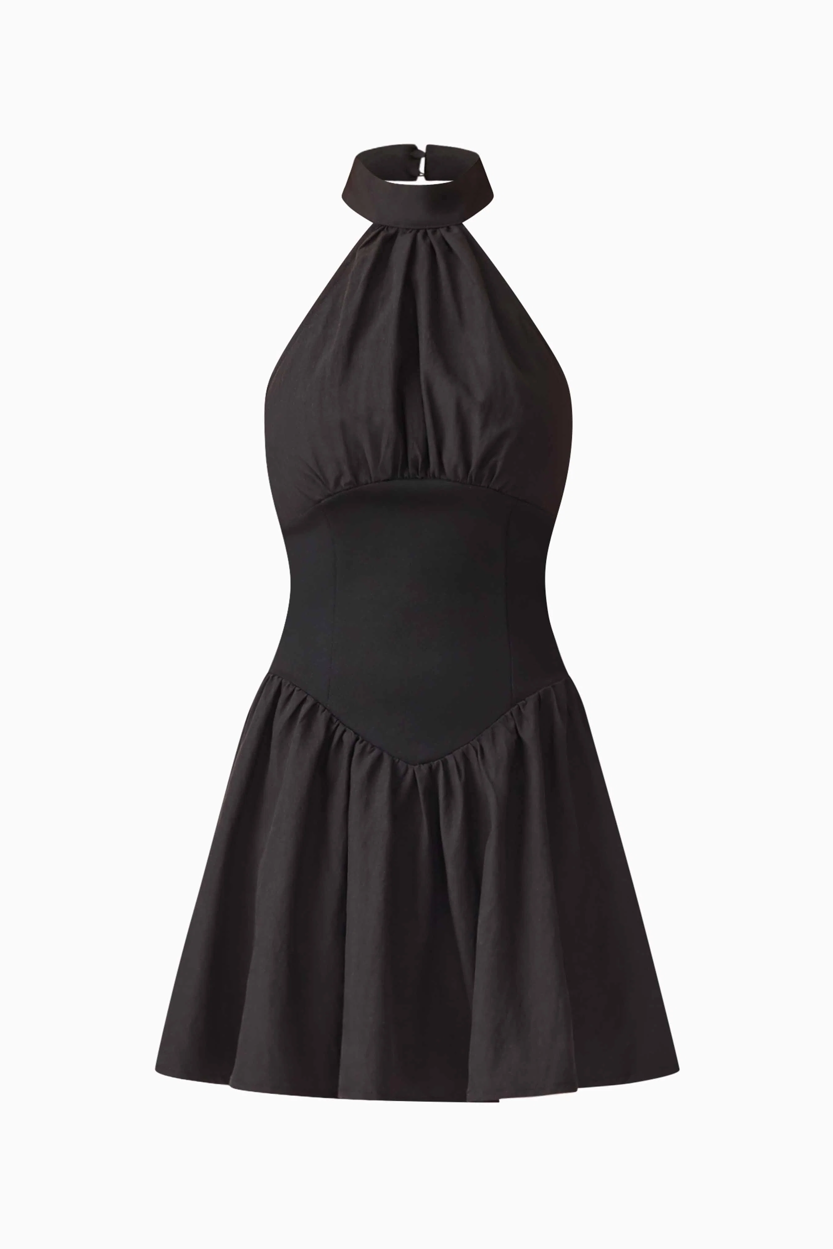 CURAAE Amaris Halter Mini Dress in Black