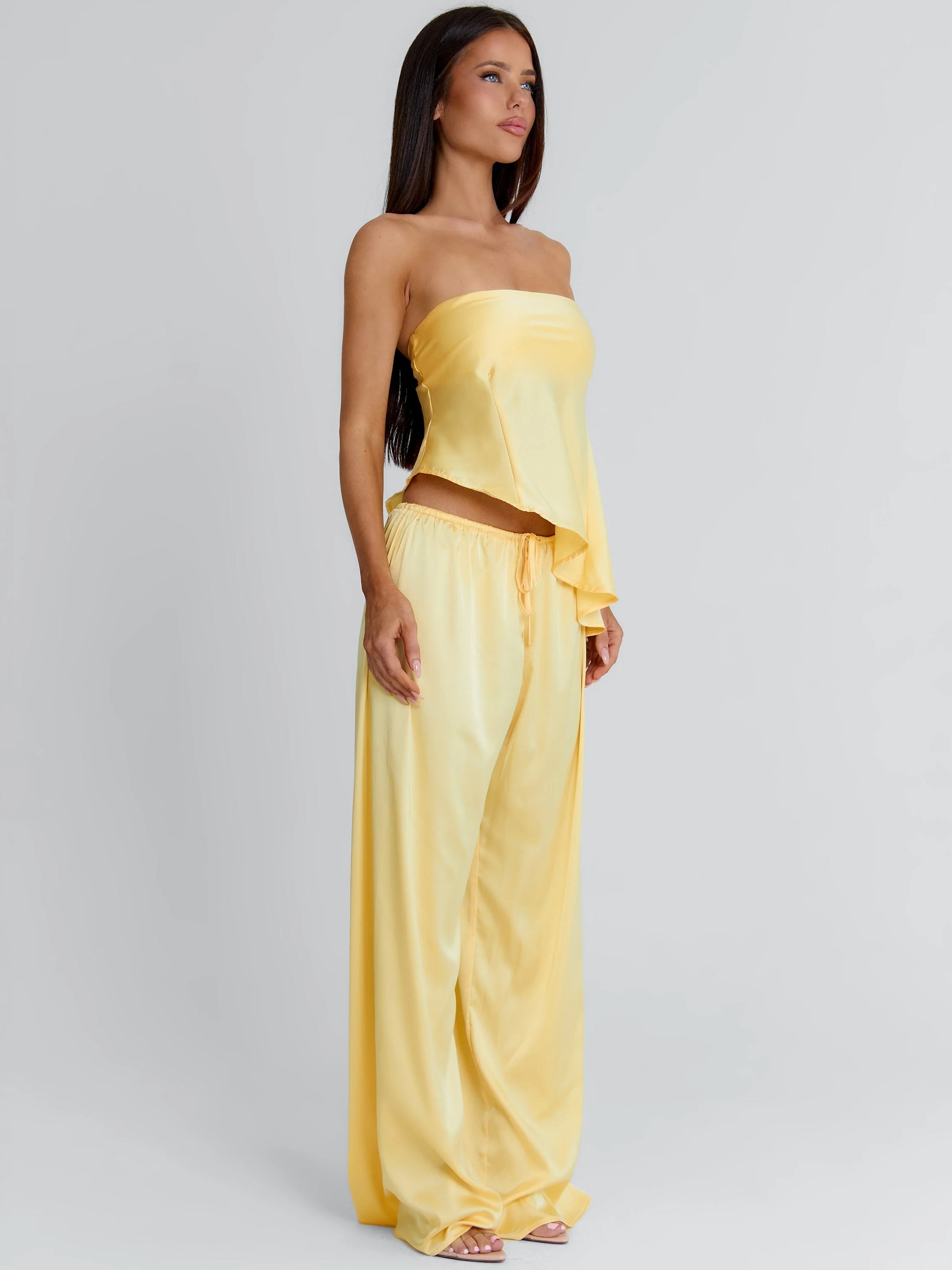 Clovelly Satin Pants Yellow