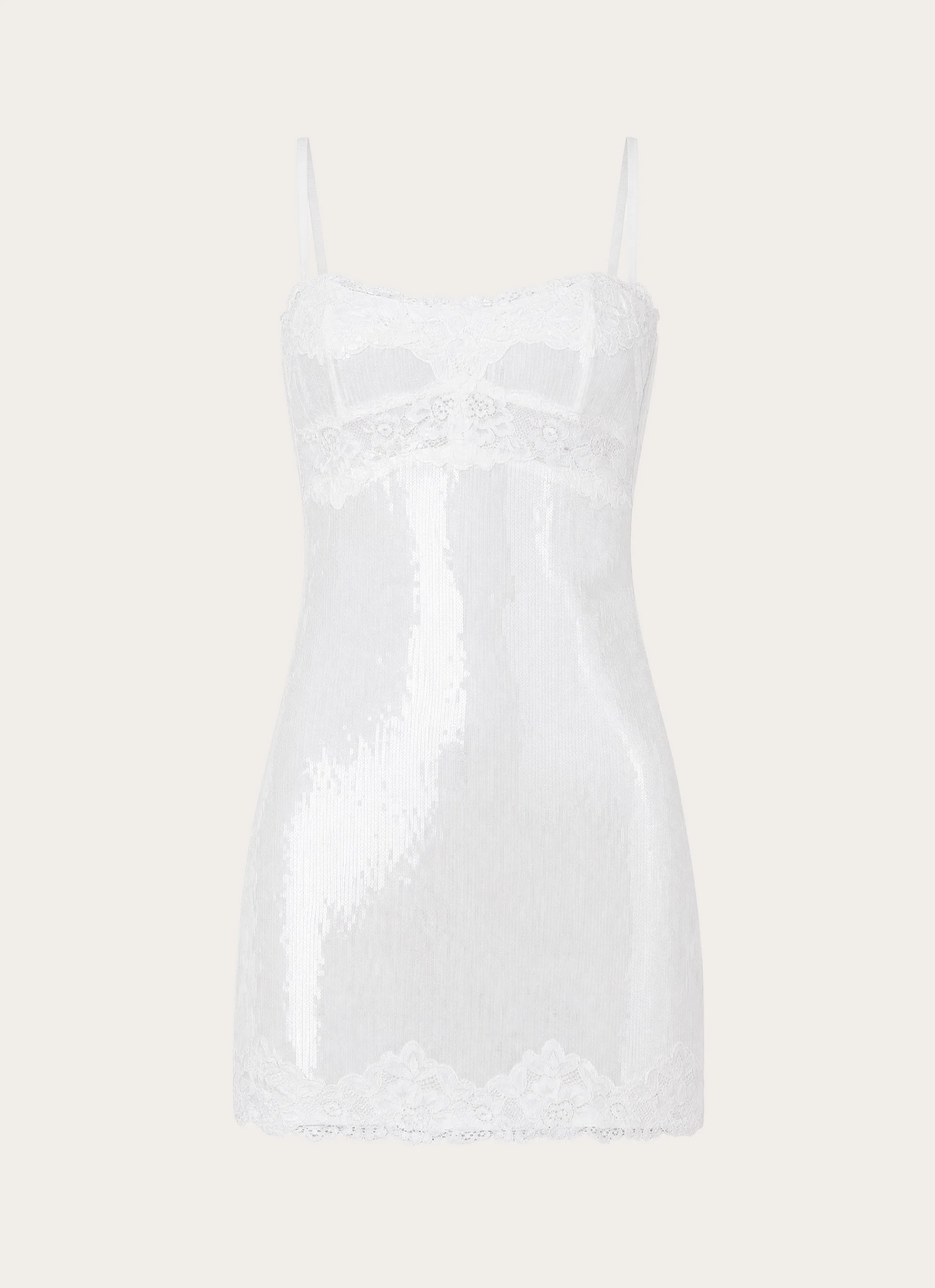 Averie Sequin Mini Dress - White - FASHION NOB