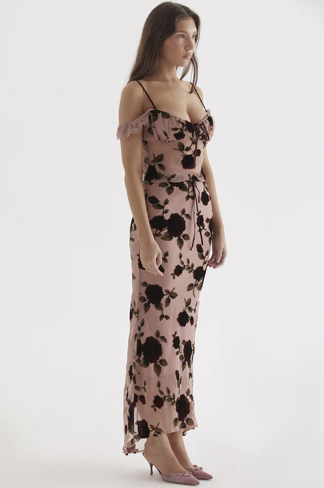 Pink Rose Dessert Top + Craft Skirt Set