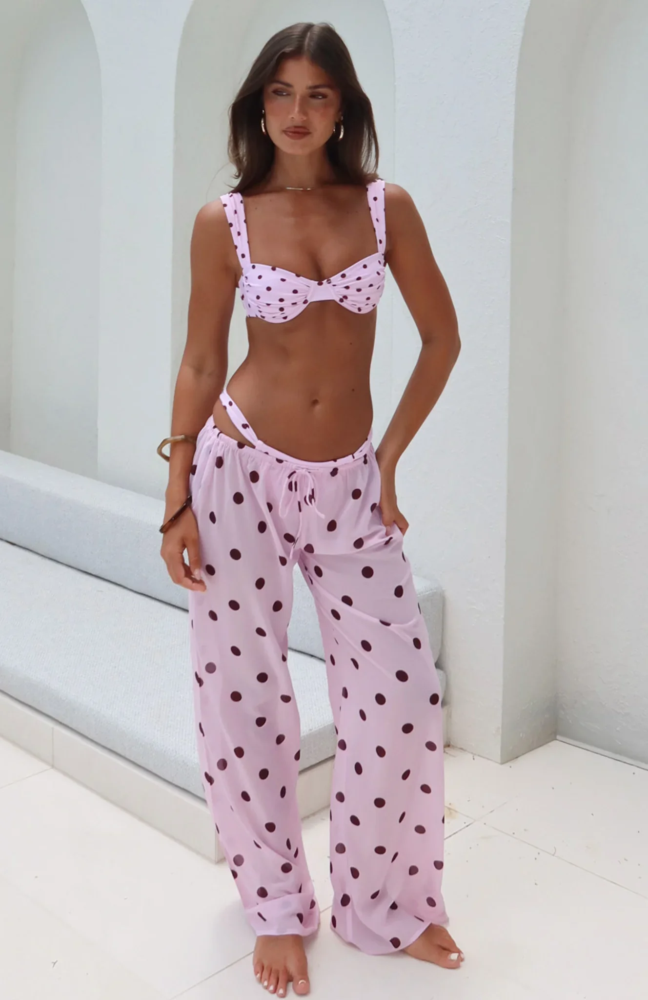 Croatian Coast Pants Pink Polka Dot