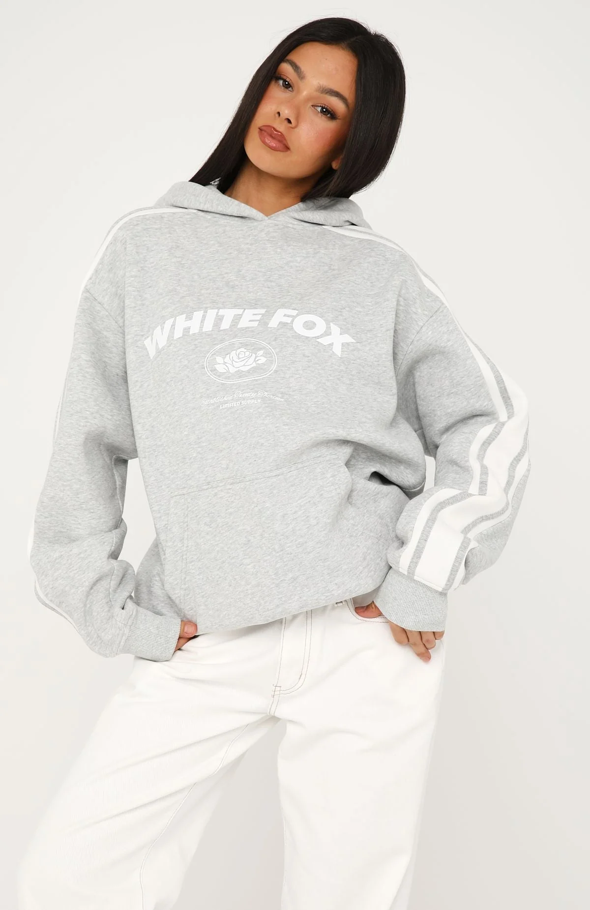 We're On A Roll Oversized Hoodie Dark Grey Marle