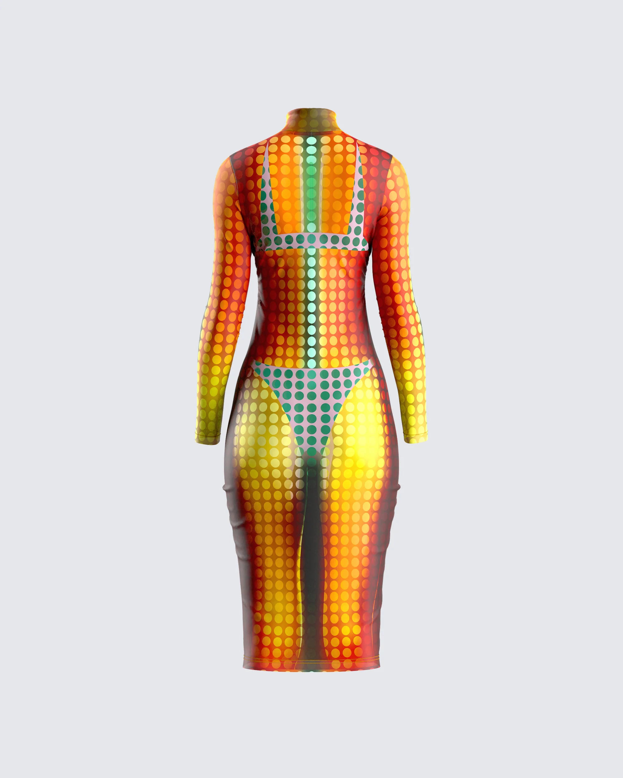 Amira Multi Polka Dot Print Dress
